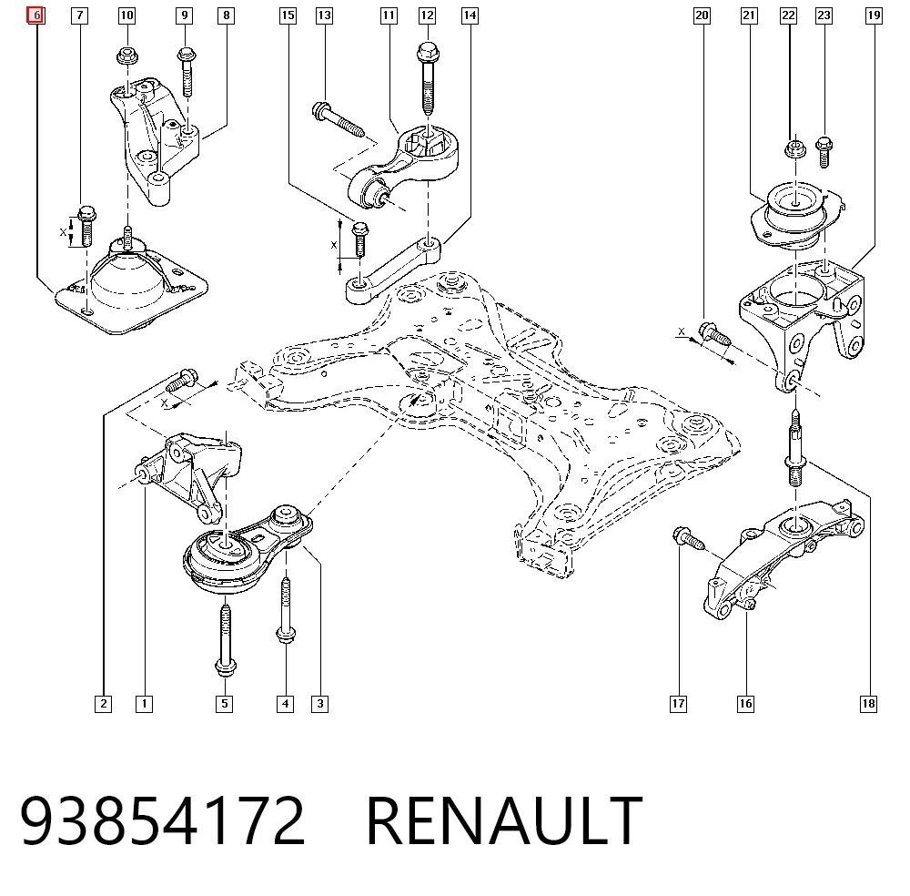 Подушка (опора) двигуна, права 93854172 Peugeot/Citroen