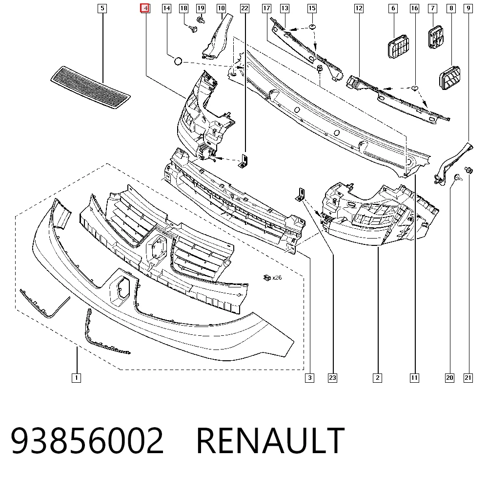 Кронштейн бампера переднього, правий 4416808 General Motors