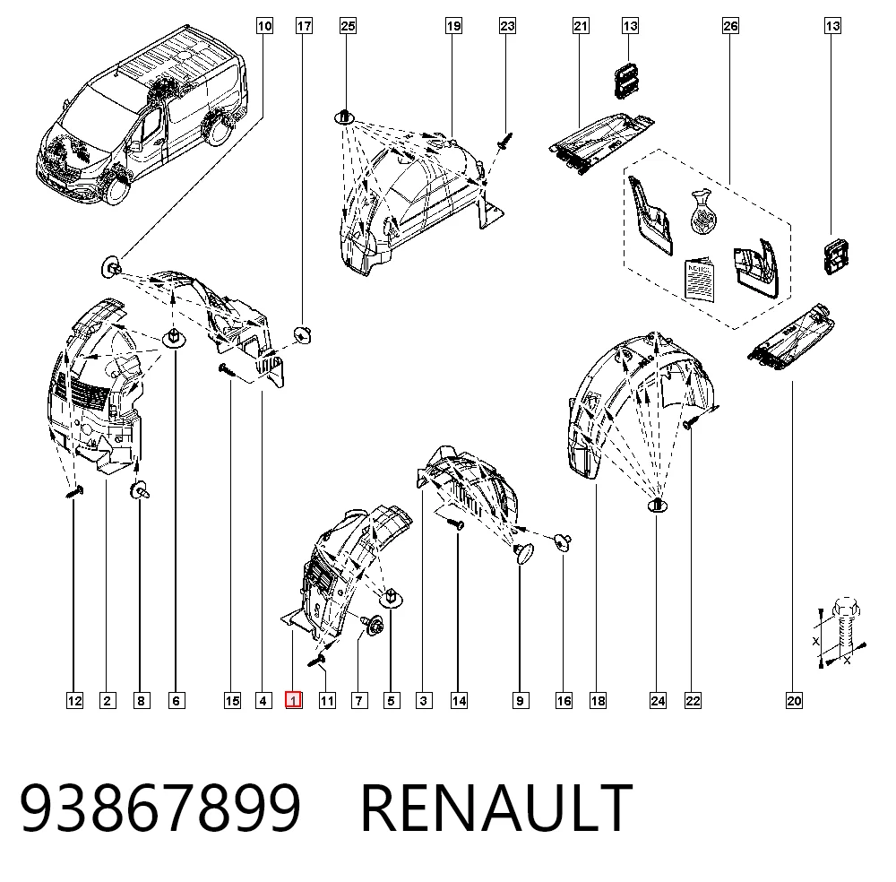 93462465 General Motors Підкрилок переднього крила, лівий передній