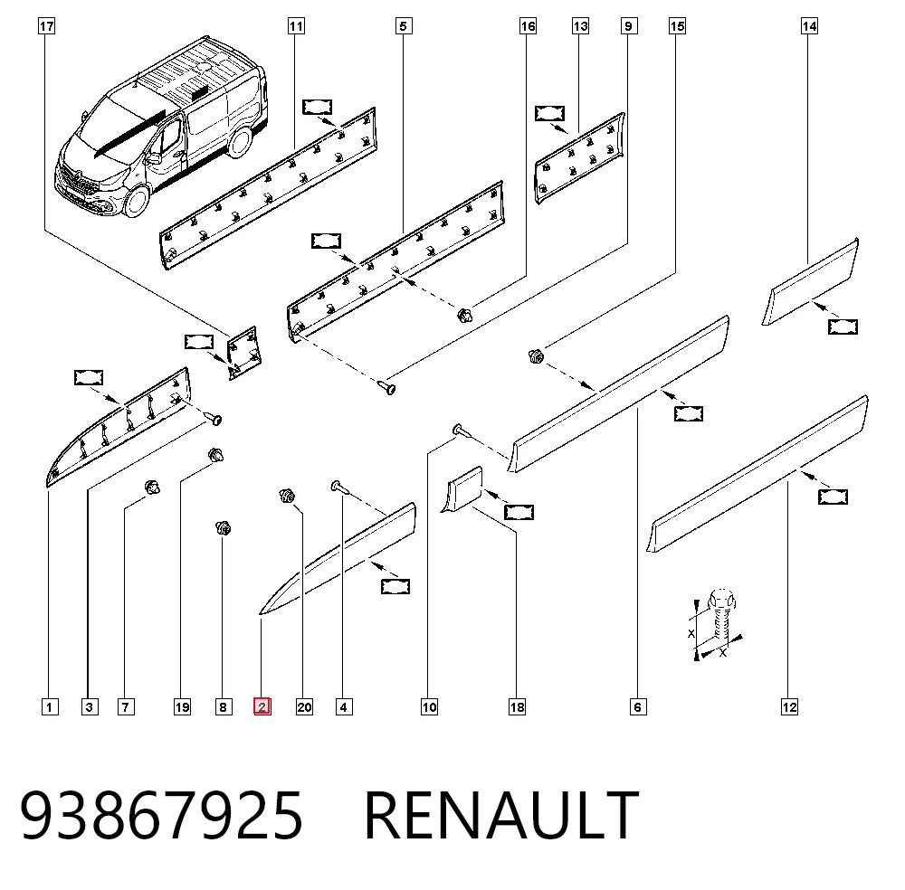 6000617426 Fiat/Alfa/Lancia Молдинг передніх лівих дверей