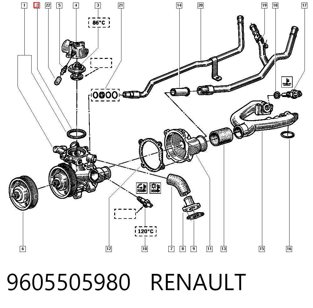 Прокладка термостата Renault 21 седан (L48) (1986 - 1994) ціна, від 0.40 USD