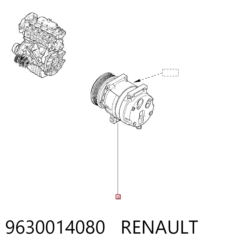 9630014080 Renault (RVI) Компресор холодоагенту