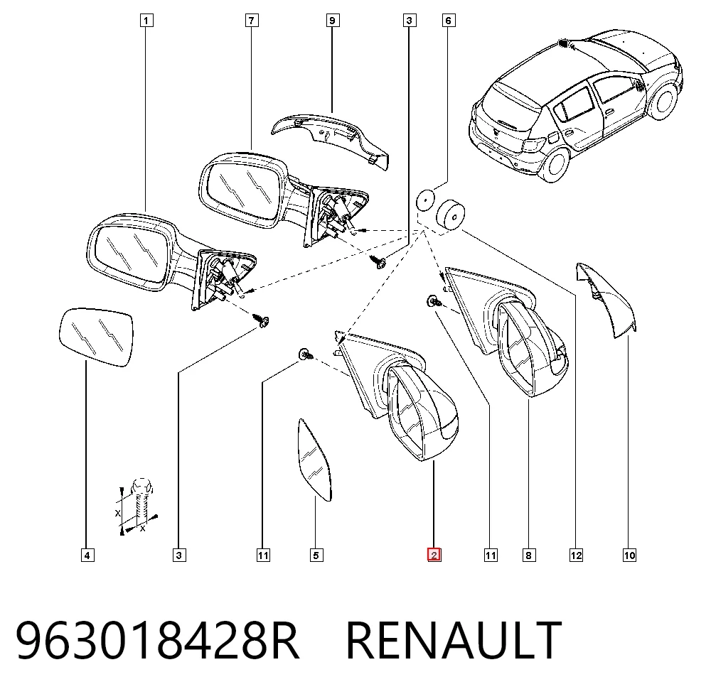 Праве бічне дзеркало Polcar 28B1521M ціна, від 35.17 USD