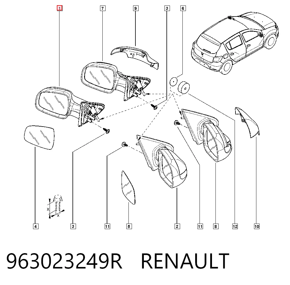 Ліве бічне дзеркало AND 30857068 ціна, від 38.96 USD