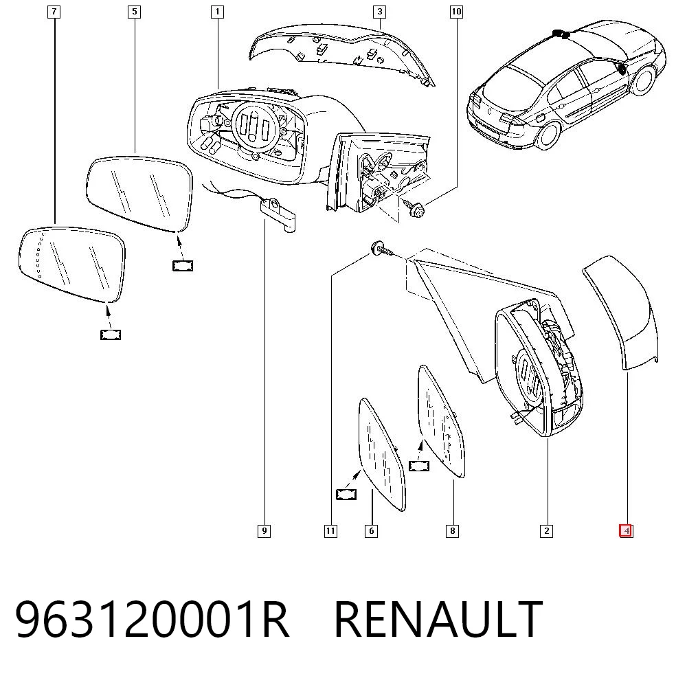 RV80137 Magneti Marelli Накладка дзеркала заднього виду, права
