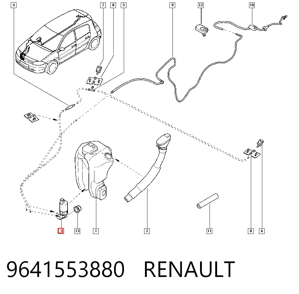 9641553880 Renault (RVI) Мотор омивача