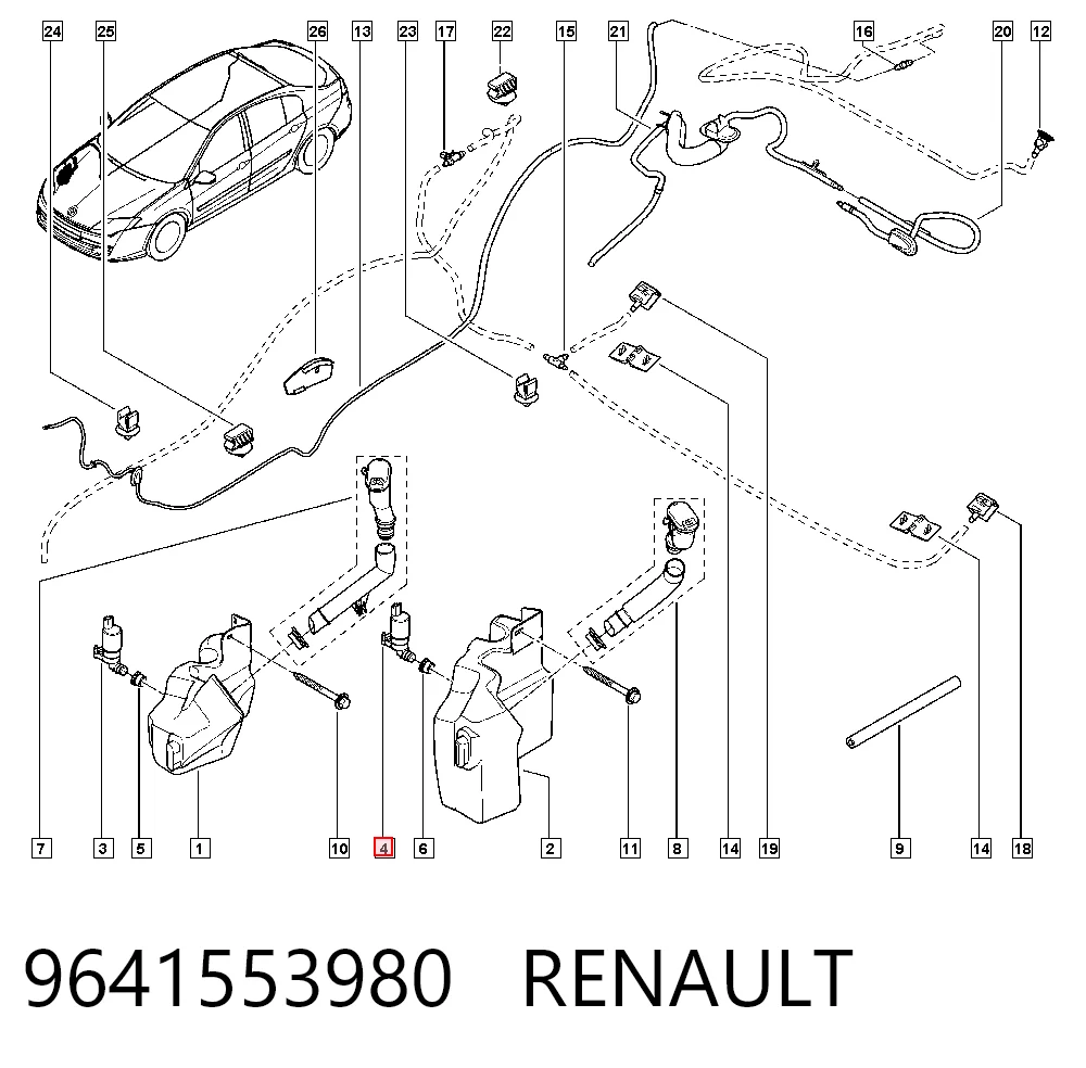 9641553980 Renault (RVI) Мотор омивача