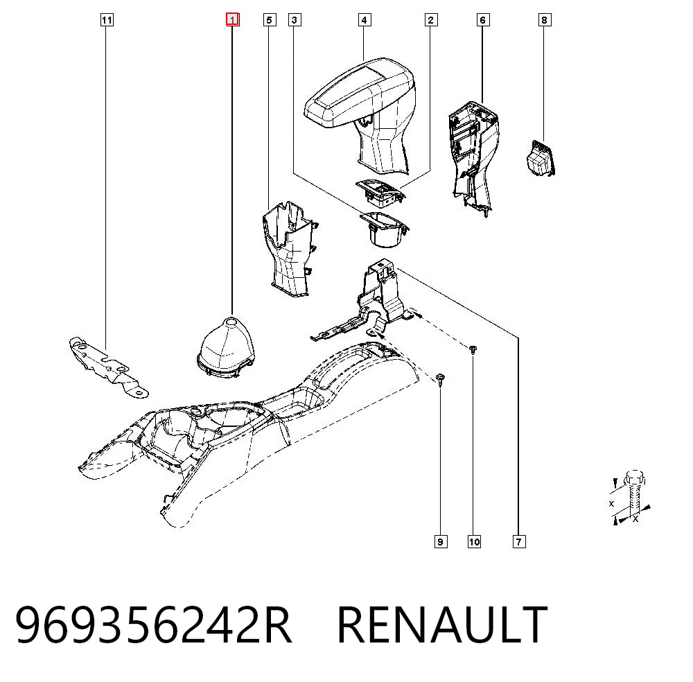 969356242R Renault (RVI) Чохол на важіль перемикання