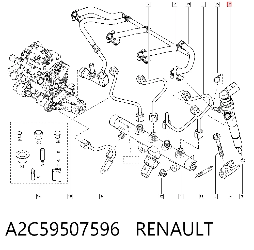 A2C59507596 Renault (RVI) Форсунка вприску палива