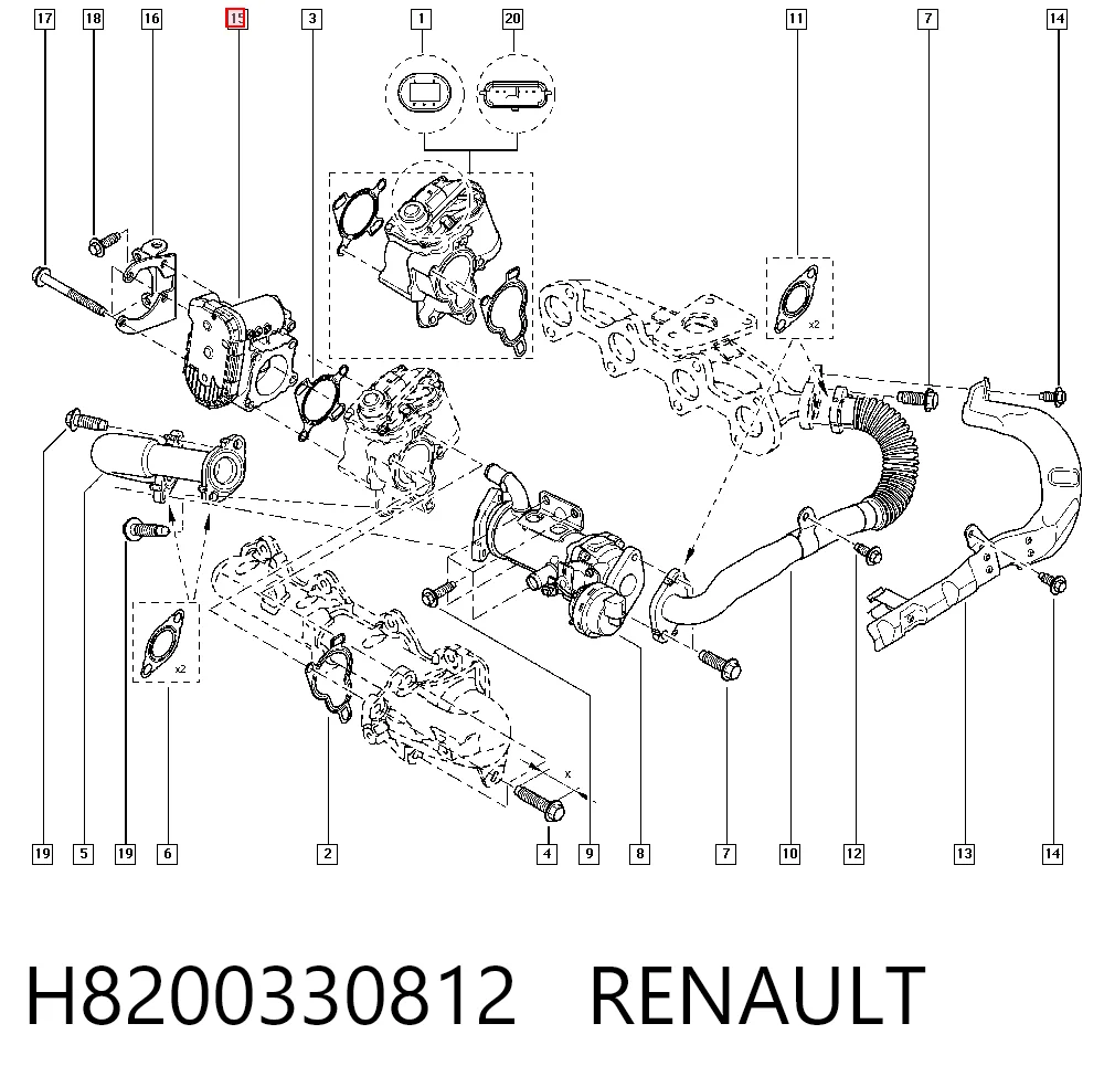 H8200330812 Renault (RVI) Дросільна заслінка в зборі