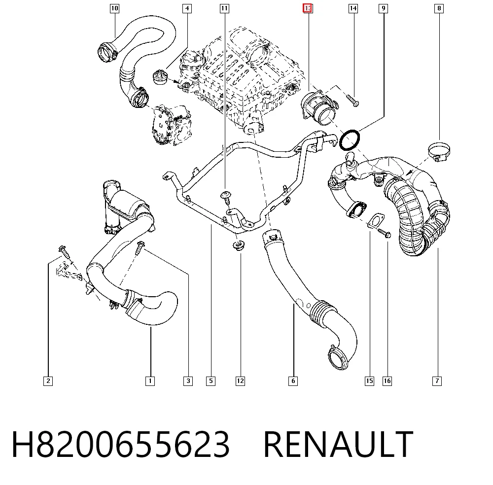 H8200655623 Renault (RVI) Датчик витрати повітря