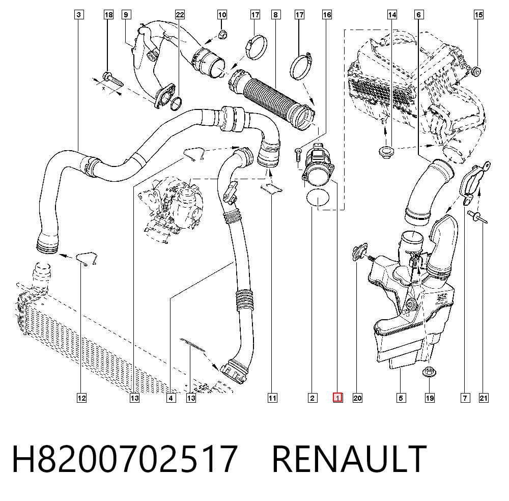 H8200702517 Renault (RVI) Датчик витрати повітря
