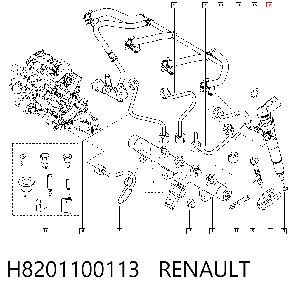 H8201100113 Renault (RVI) Форсунка вприску палива