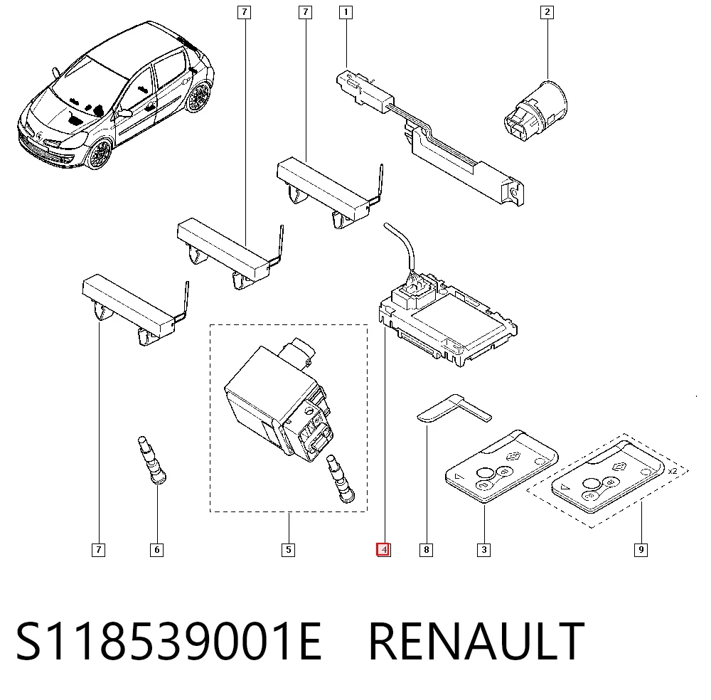 Замок запалювання Renault Megane II хетчбек (BM0, CM0, BM1, CM1) (2002 - 2012) ціна, від 12.83 USD