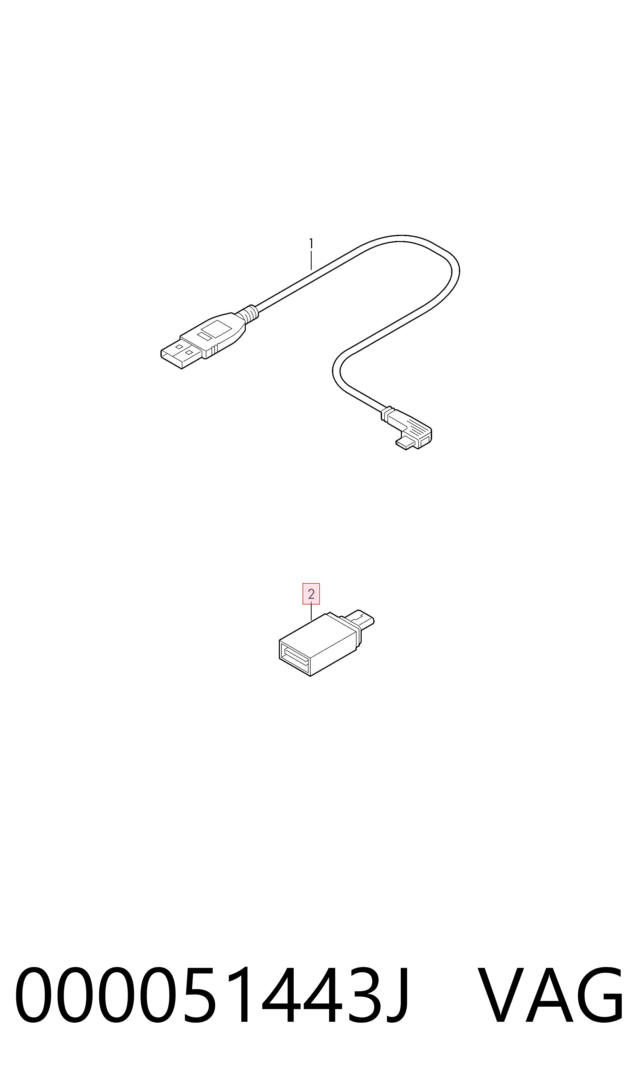 000051443J VAG USB-розгалужувач