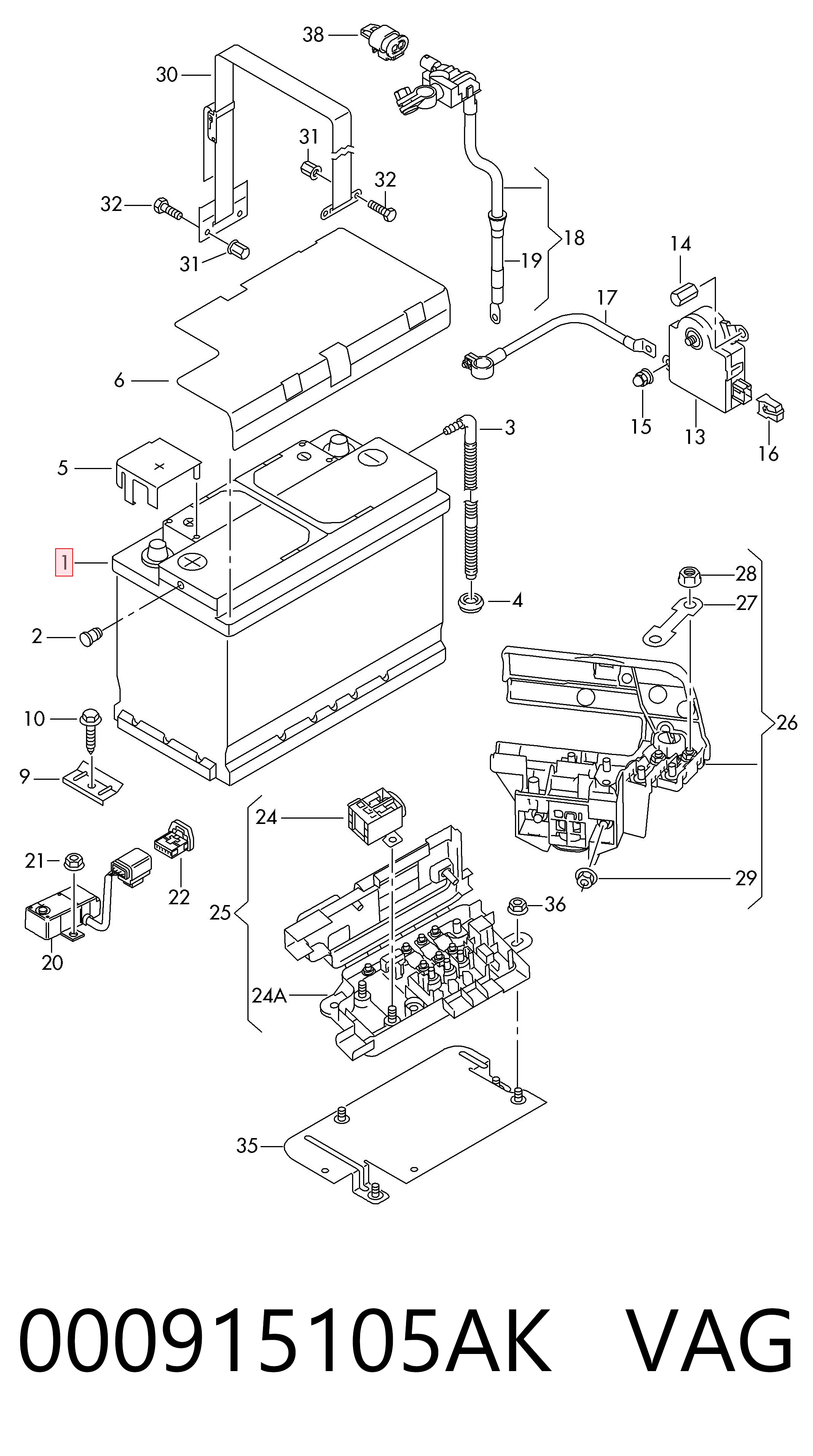 Купити 244101BN0A Renault (RVI) Автомобільна батарея