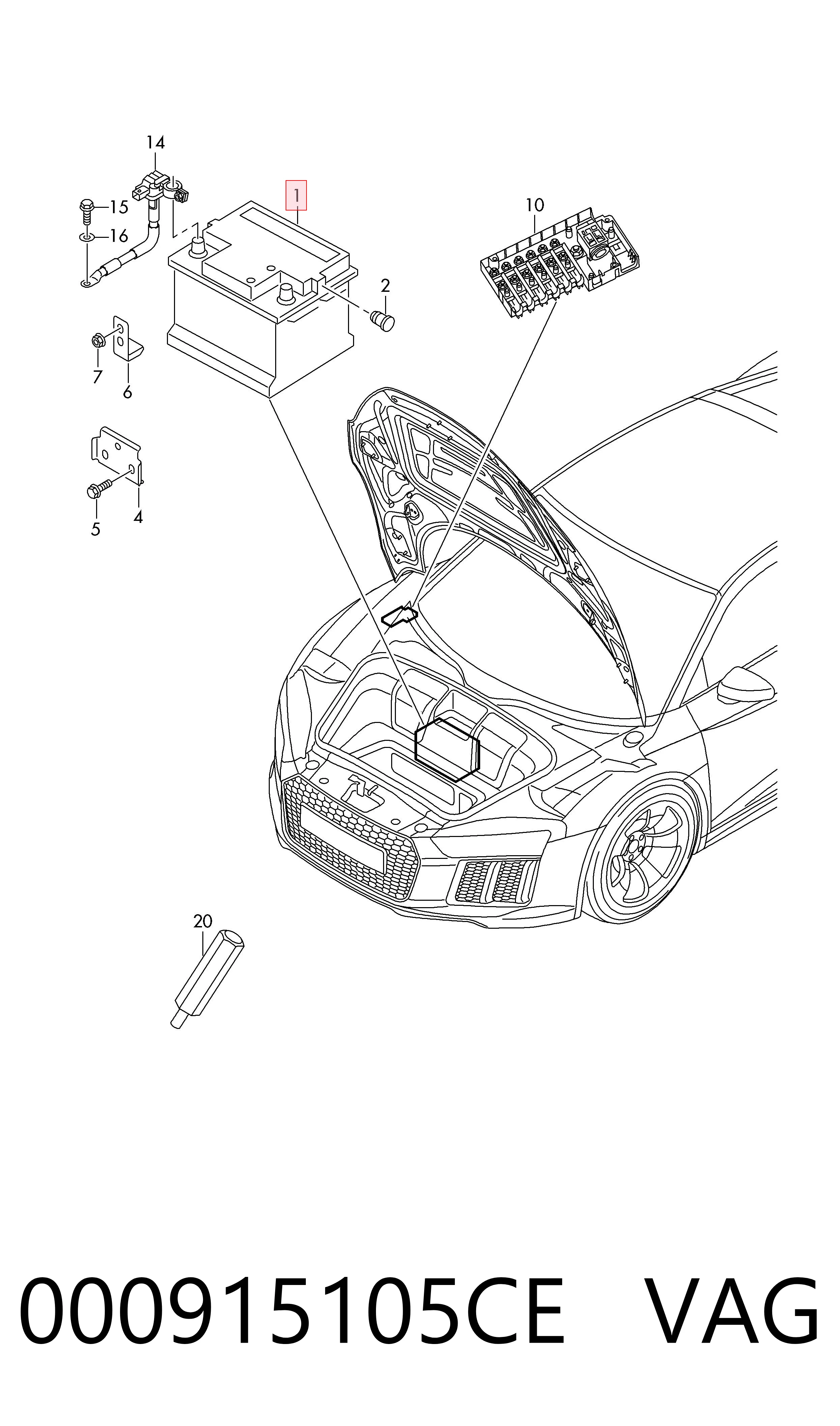 Купити 2HJ915100C VAG Автомобільна батарея