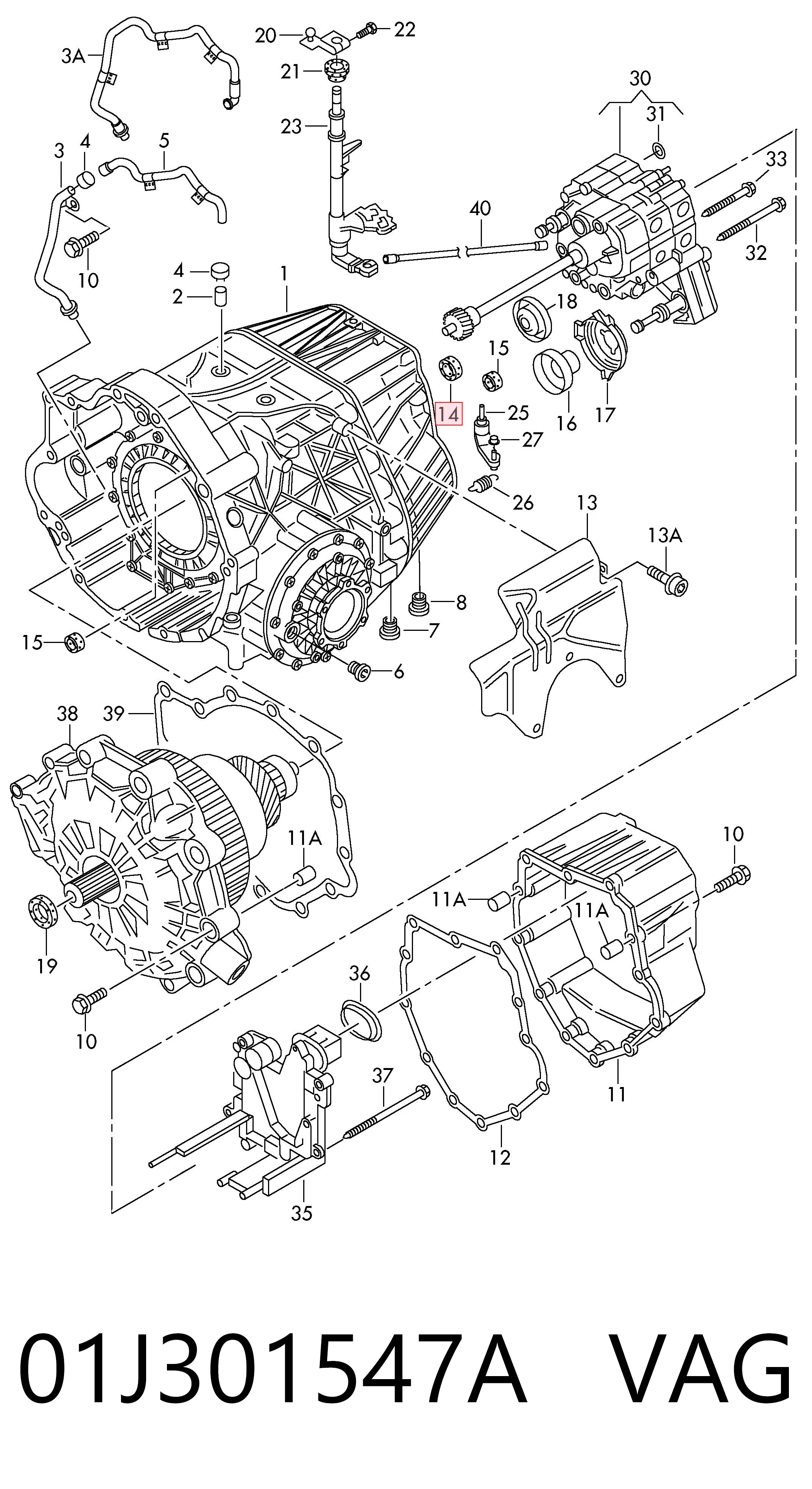  VAG 01J301547A ціна, від 14.25 USD
