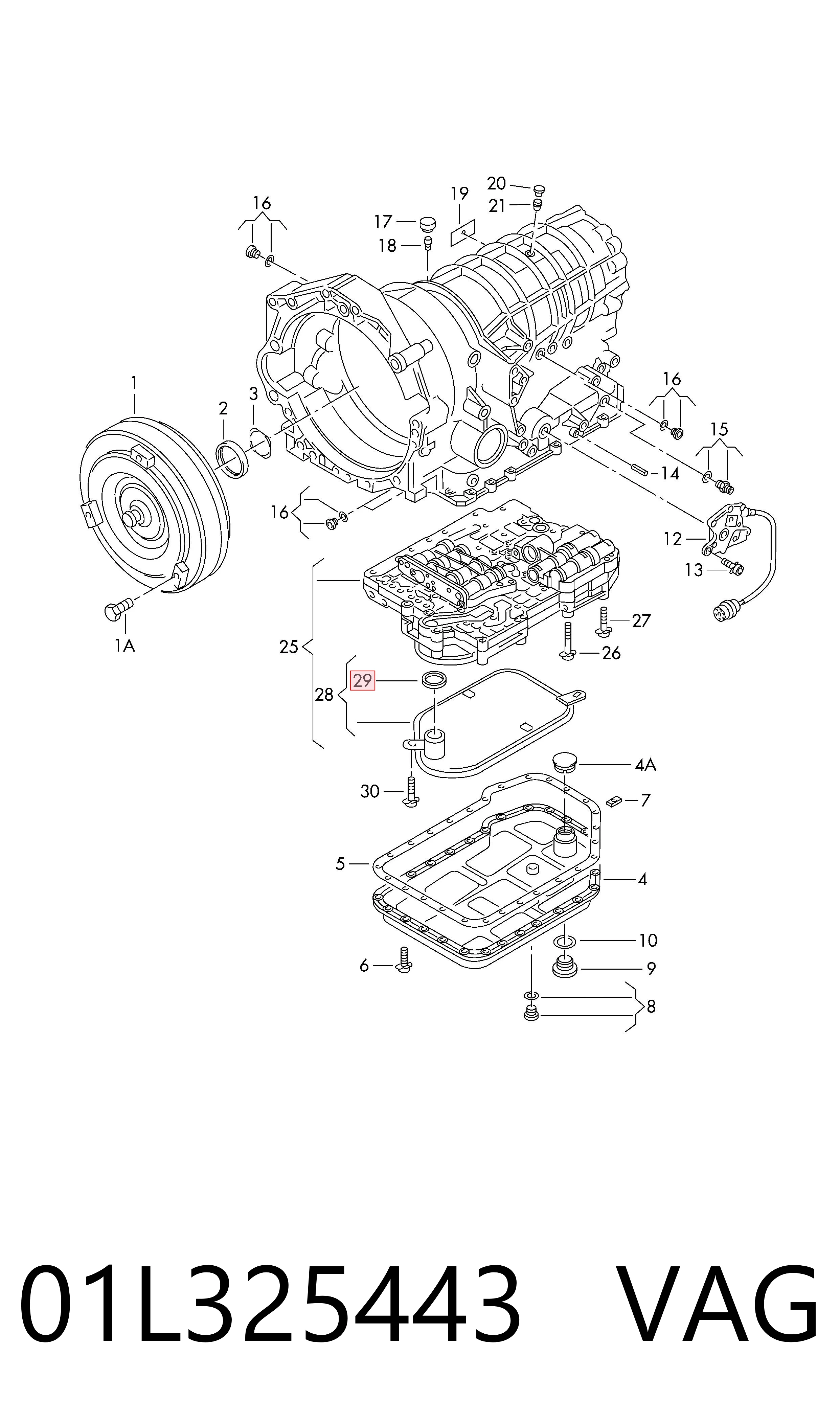 01L325443 VAG Кільце ущільнювача фільтра АКПП