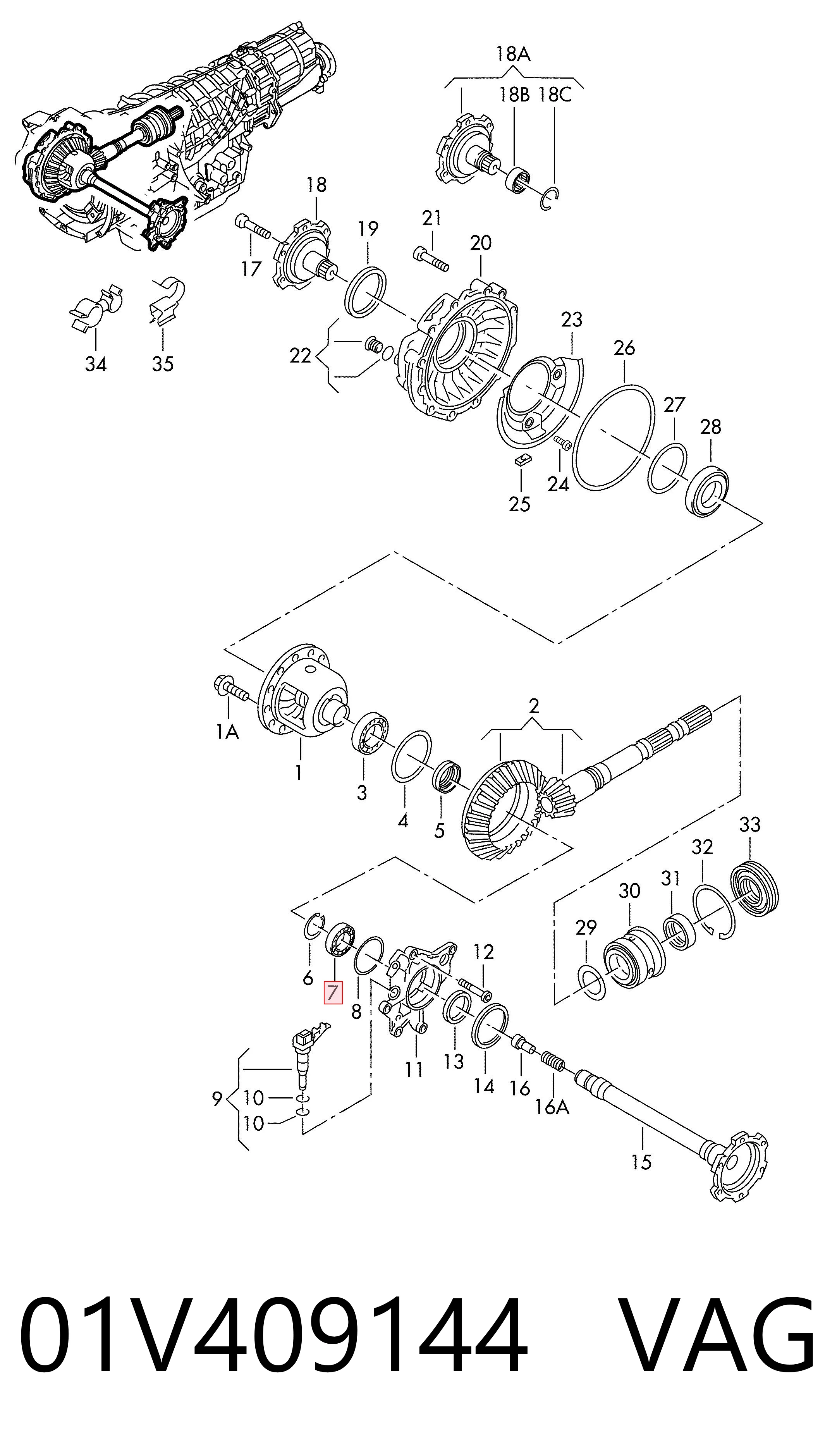 01V409144 VAG Підшипник КПП