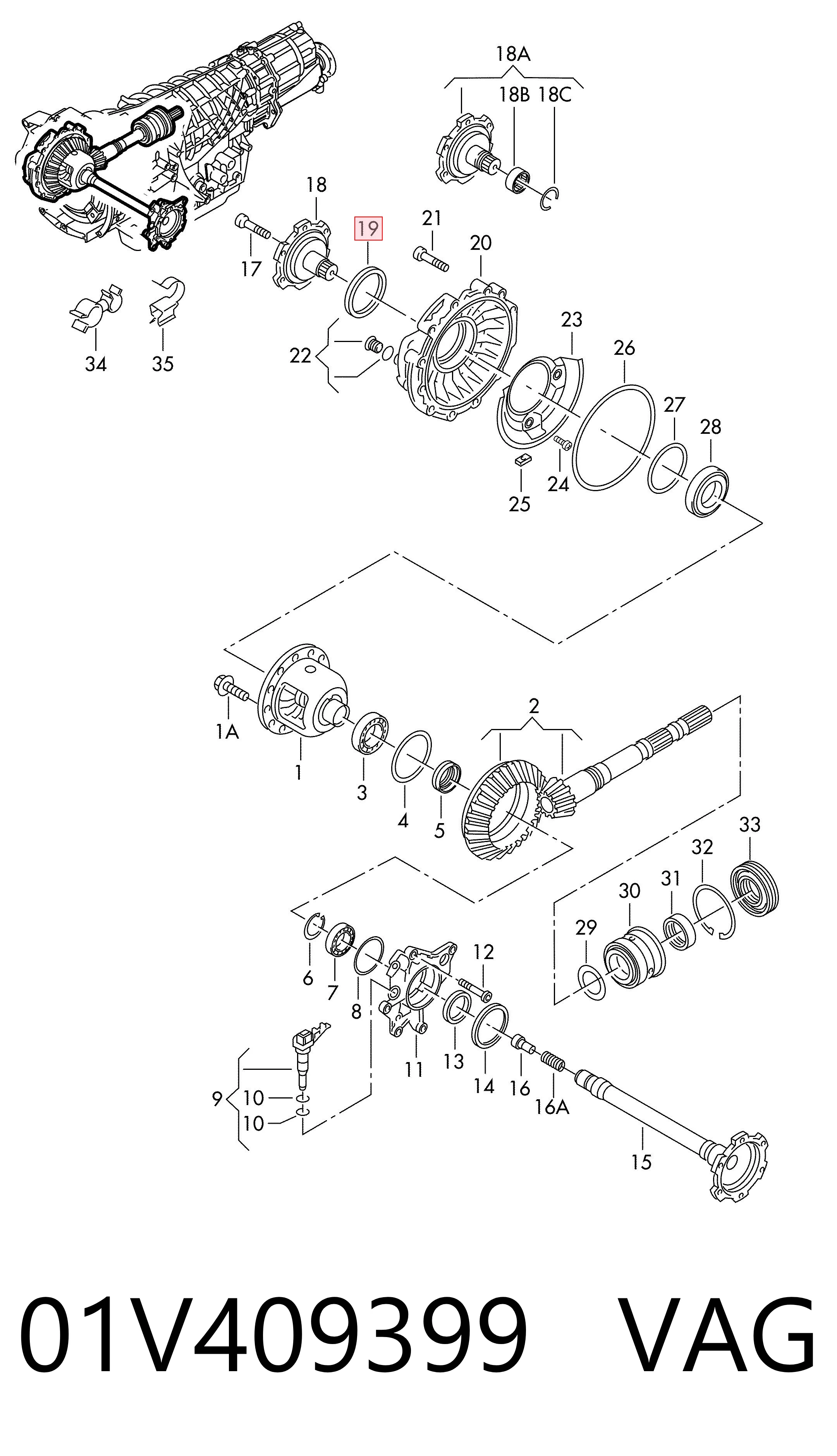 Купити 734310342 ZF Parts Сальник піввісі переднього моста, правою