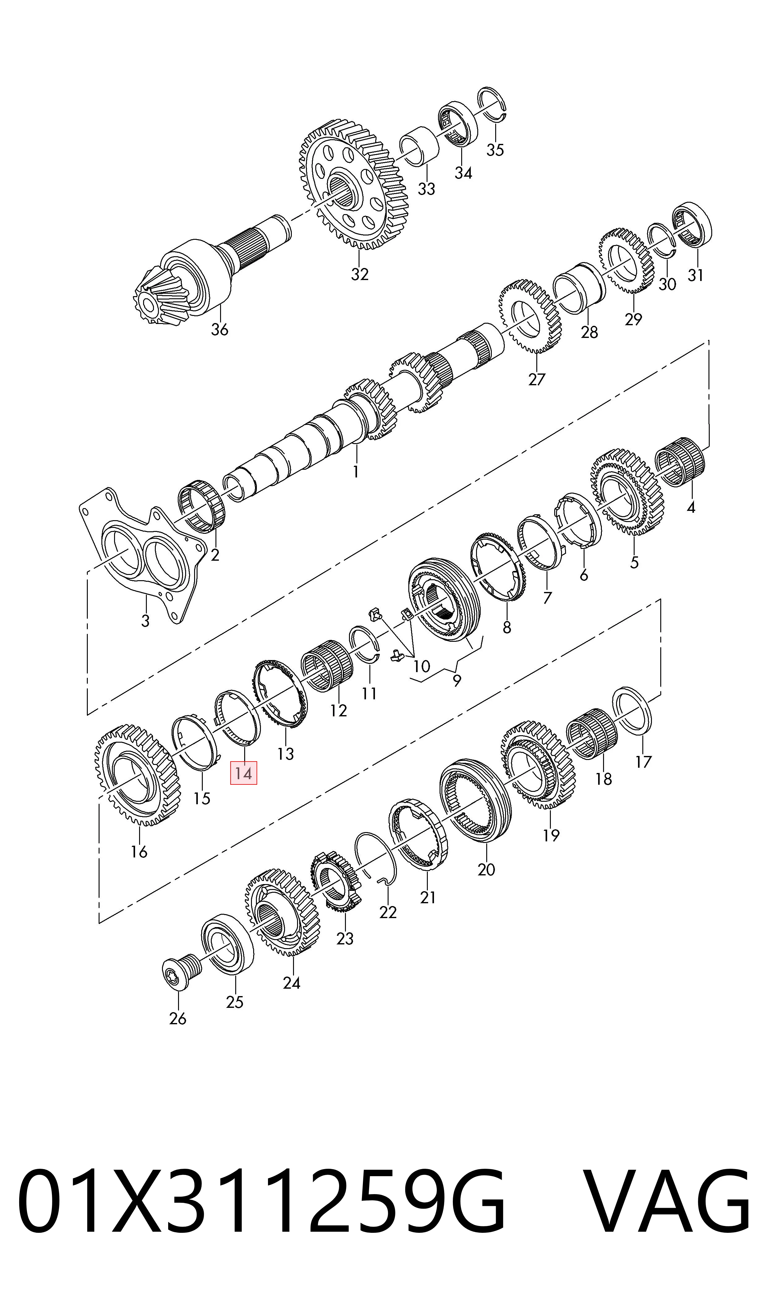 01X311259G VAG Кільце синхронізатора