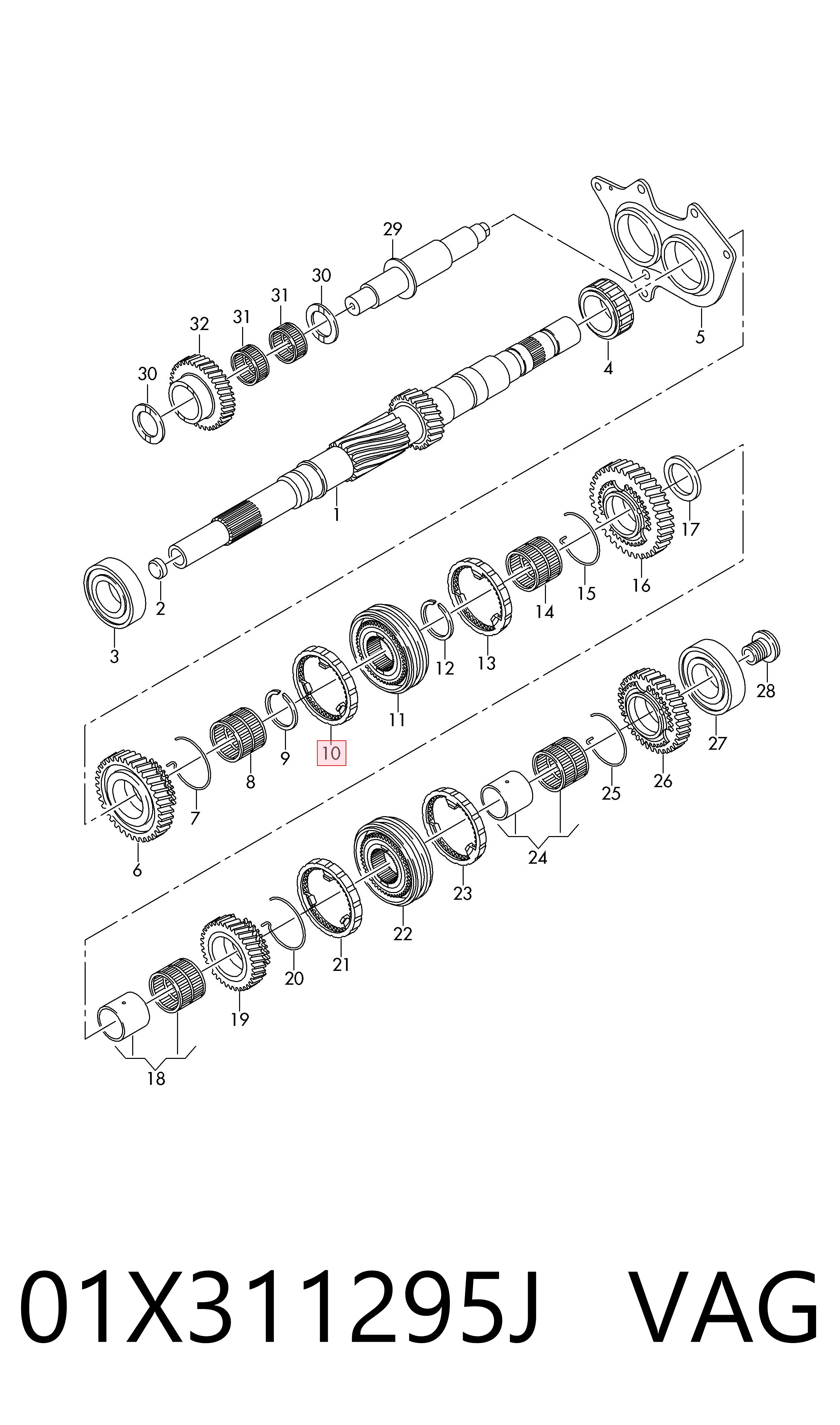 Кільце синхронізатора VAG 01X311295J ціна, від 50.67 USD