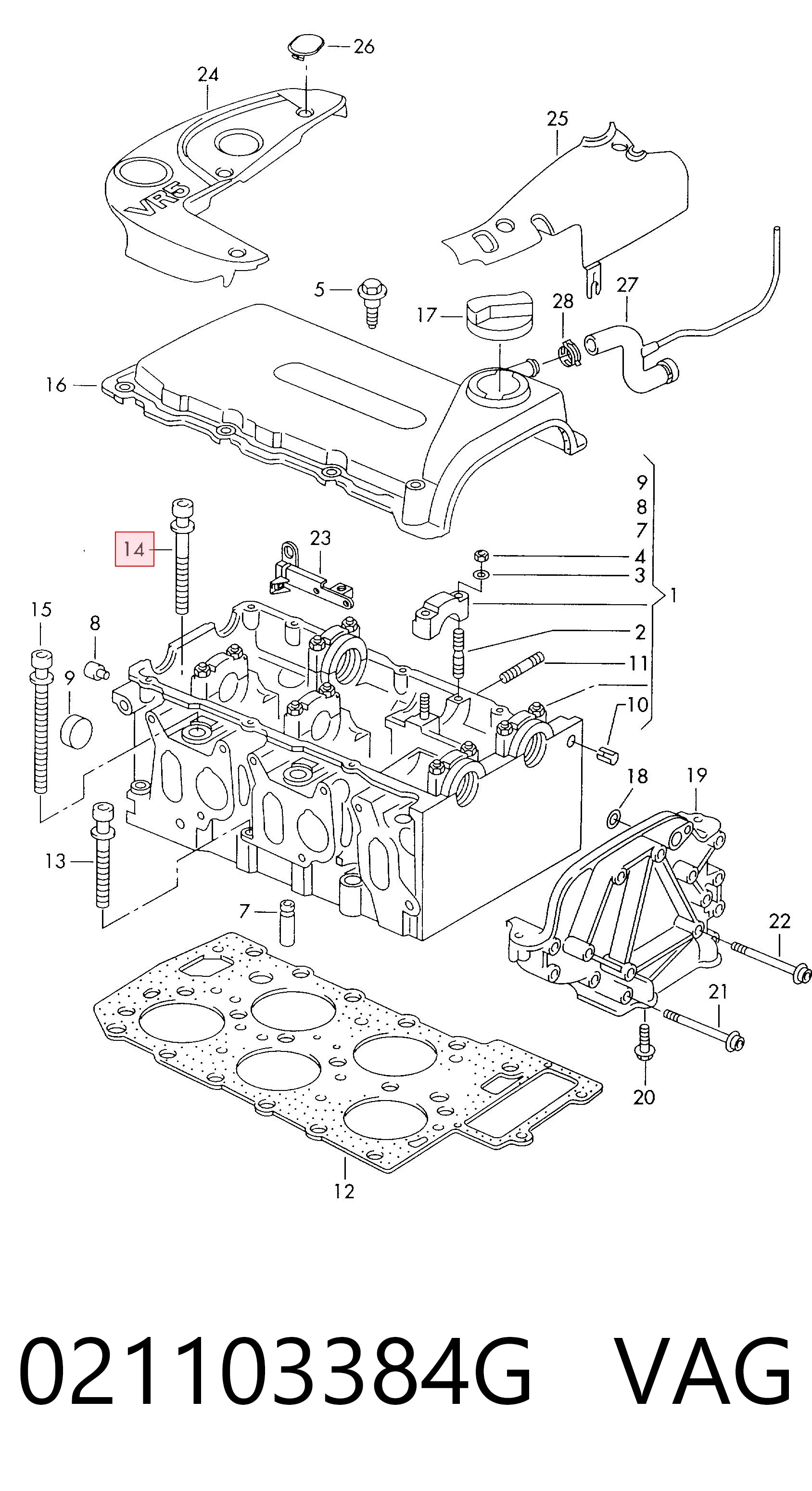 Болт ГБЦ 1669796 Ford