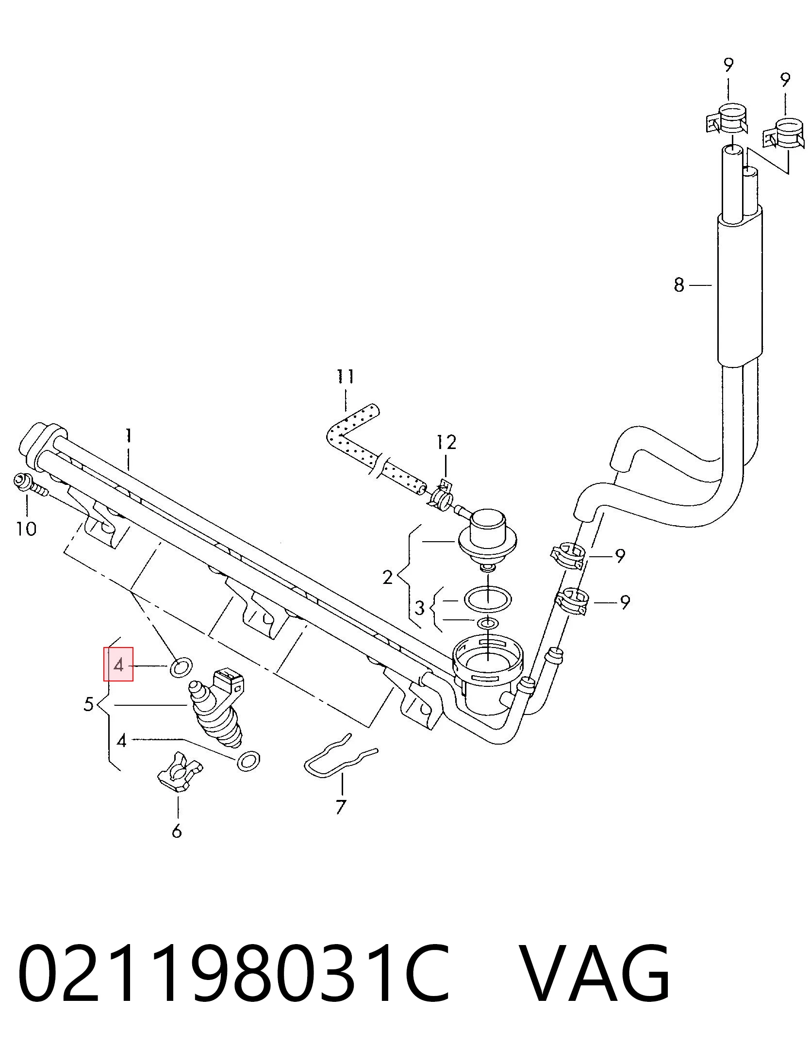 Ущільнююче кільце форсунок інжектора VAG 021198031C ціна, від 9.71 USD