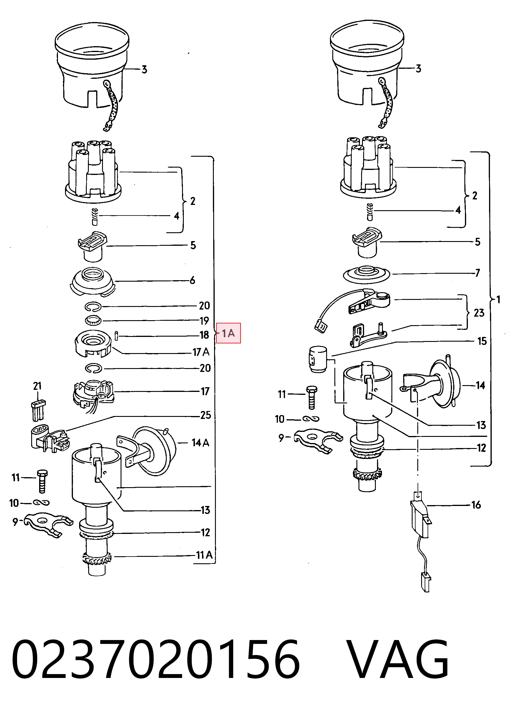 Купити 0237020198 Bosch Розподільник запалювання (трамблер)