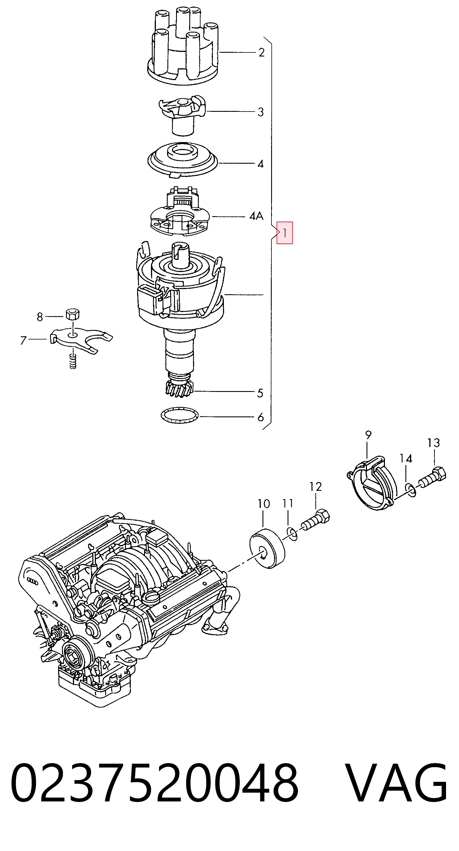 Купити 986237640 Bosch Розподільник запалювання (трамблер)