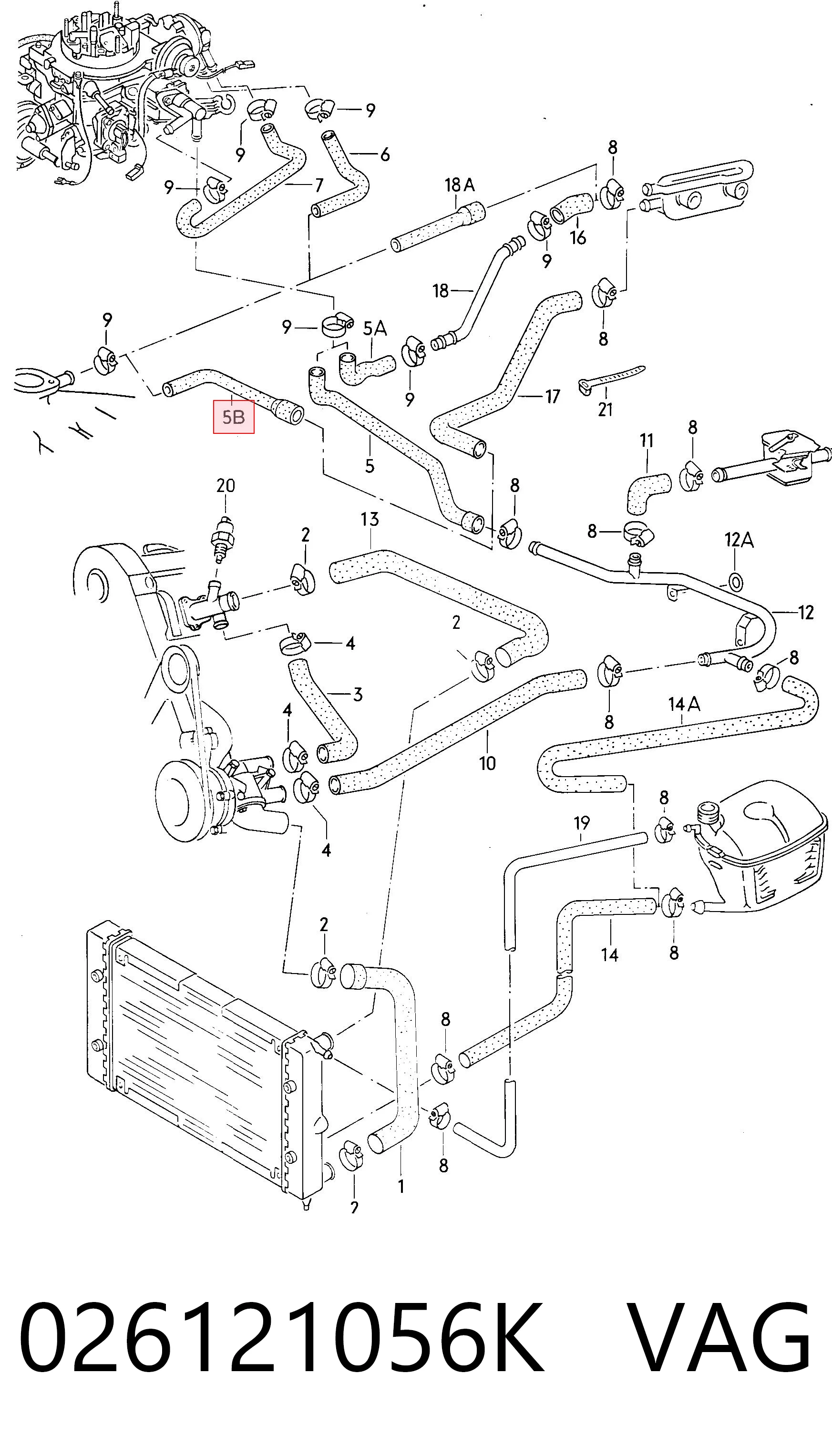 Купити Патрубок термостата Audi 90 B3 89, 89Q, 8A
