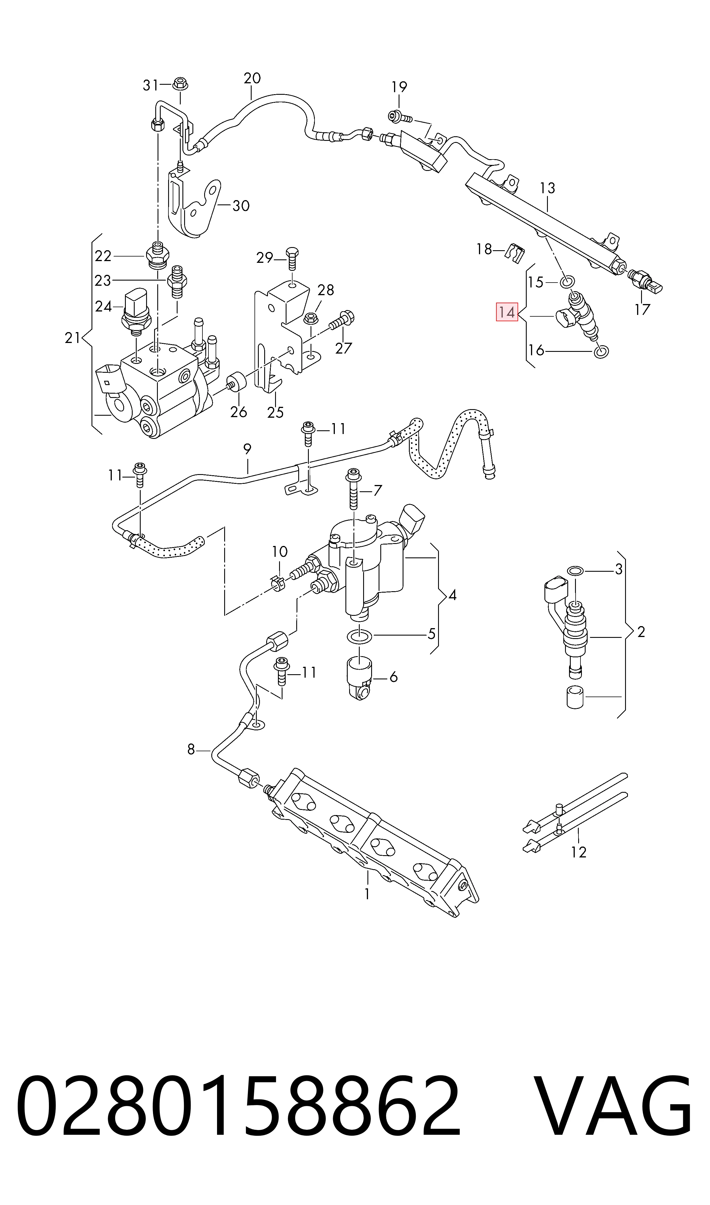 Форсунка паливна Seat Ibiza V хетчбек (KJ1, KJG) (2017 - 2026) ціна, від 37.67 USD
