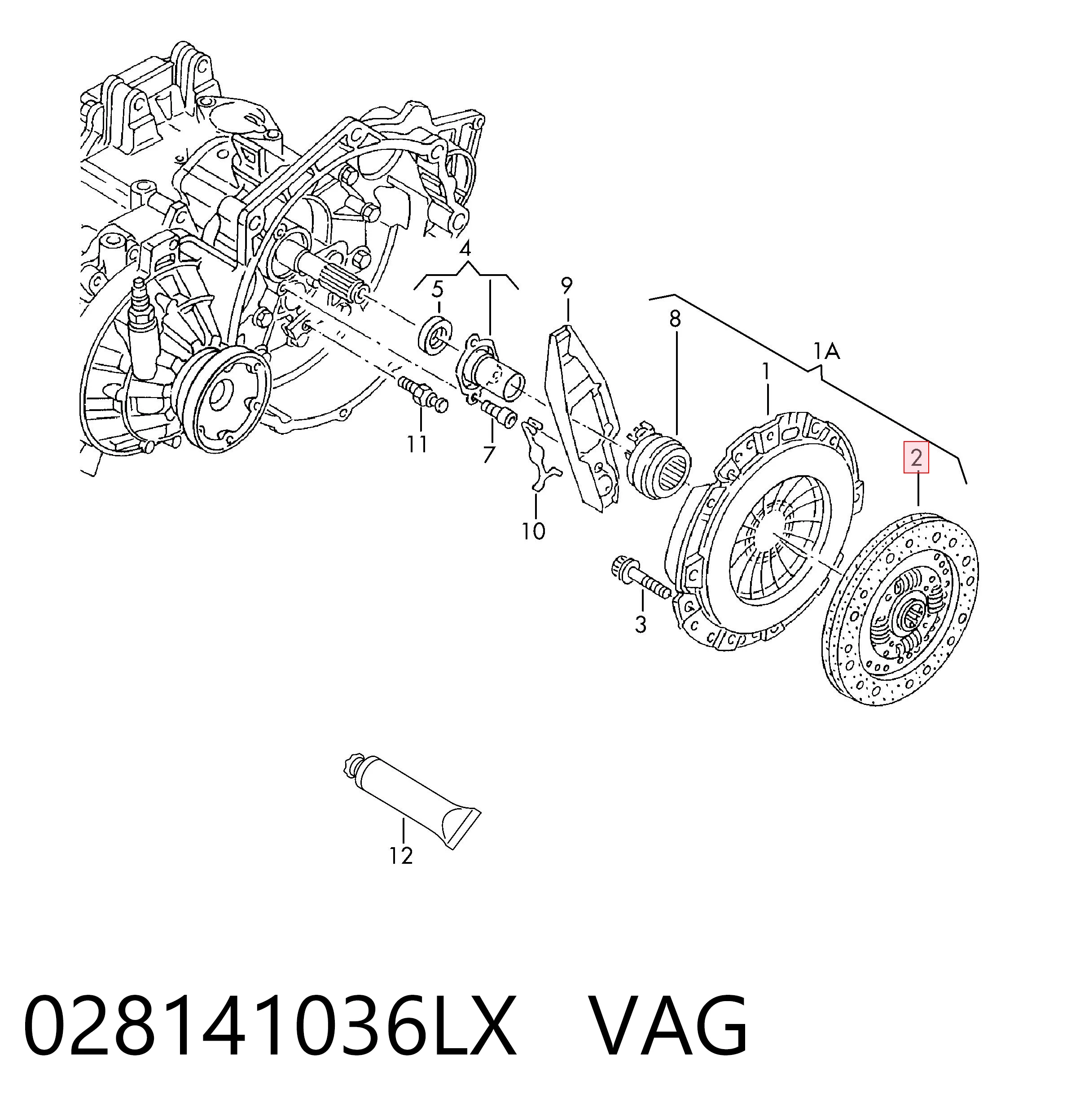 028141036LX VAG Диск зчеплення