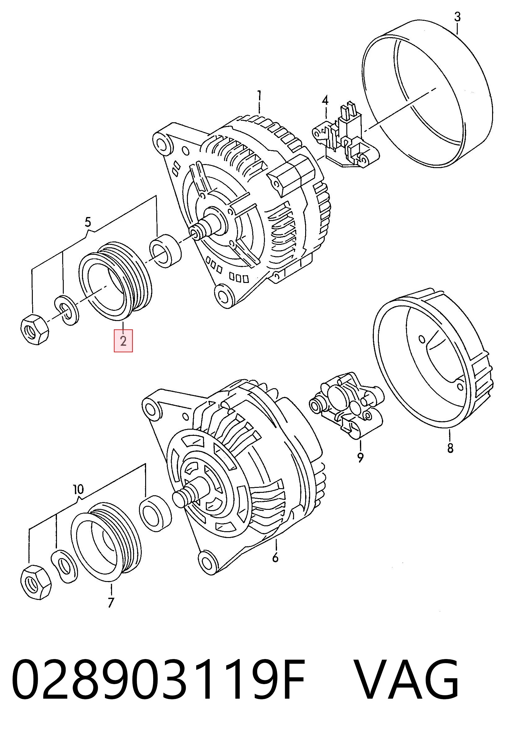 Купити Шків генератора Audi A6 C4 4A5