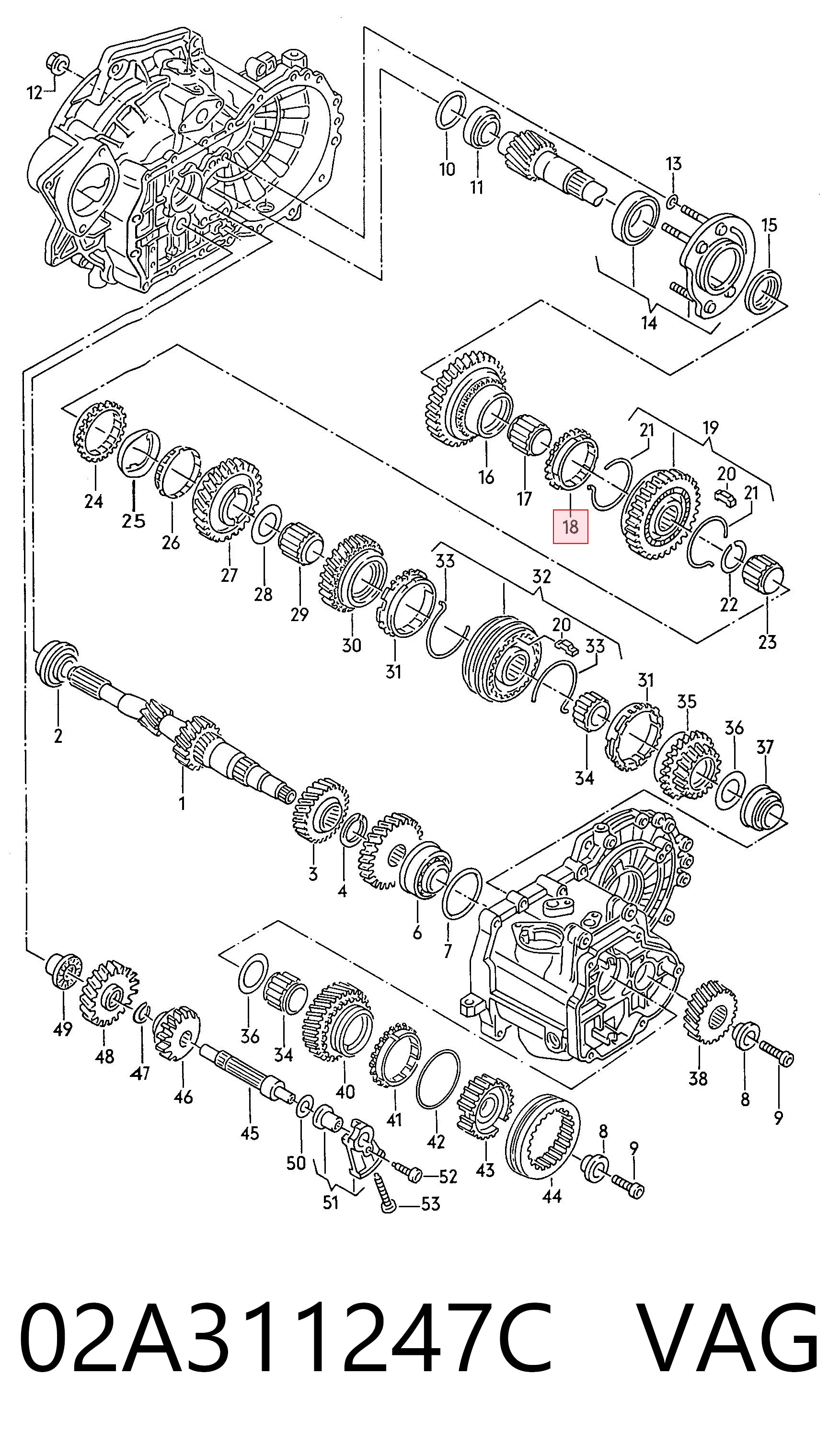 02A311247C VAG Кільце синхронізатора