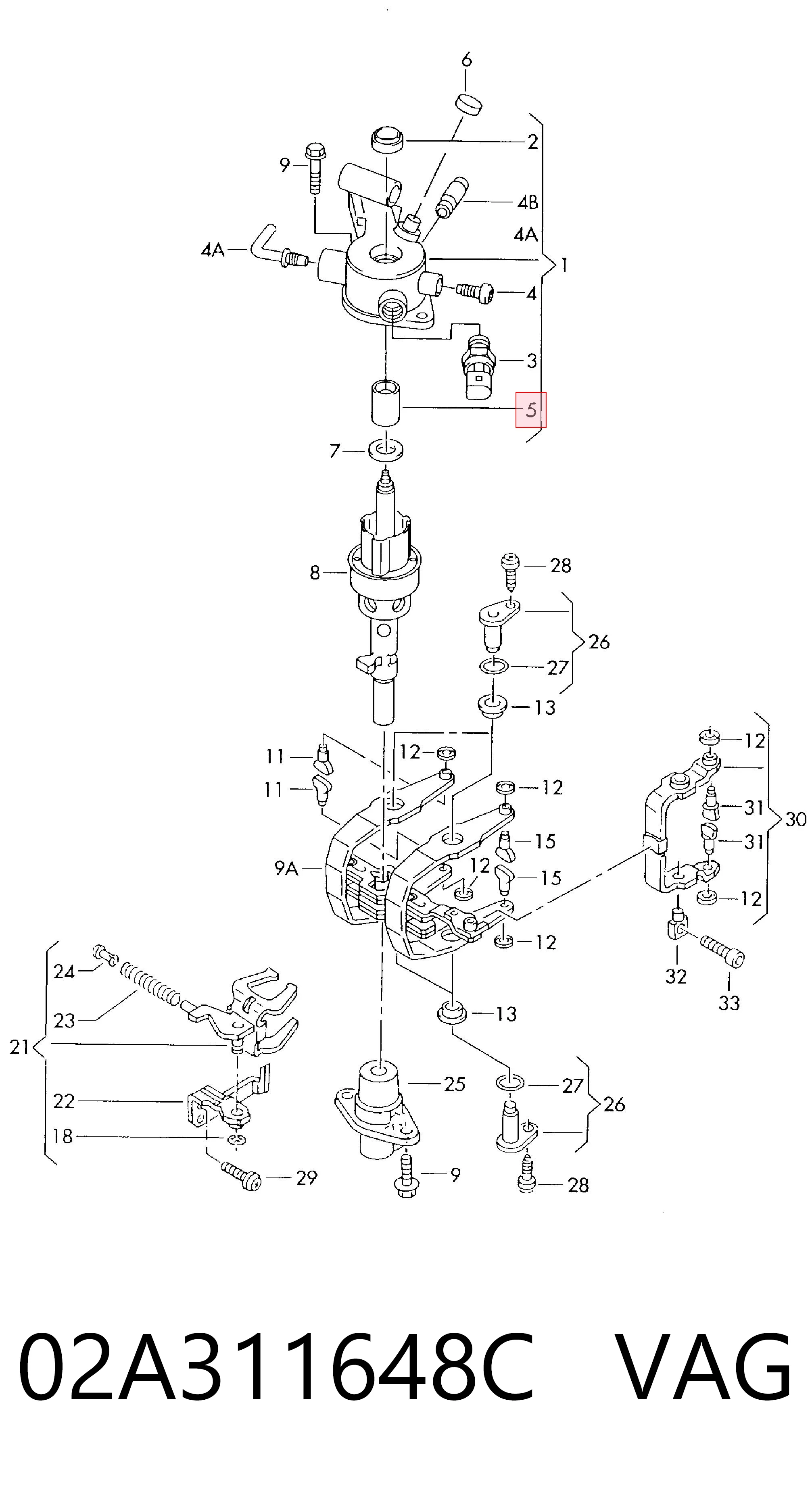 02A311648C VAG Втулка куліси КПП