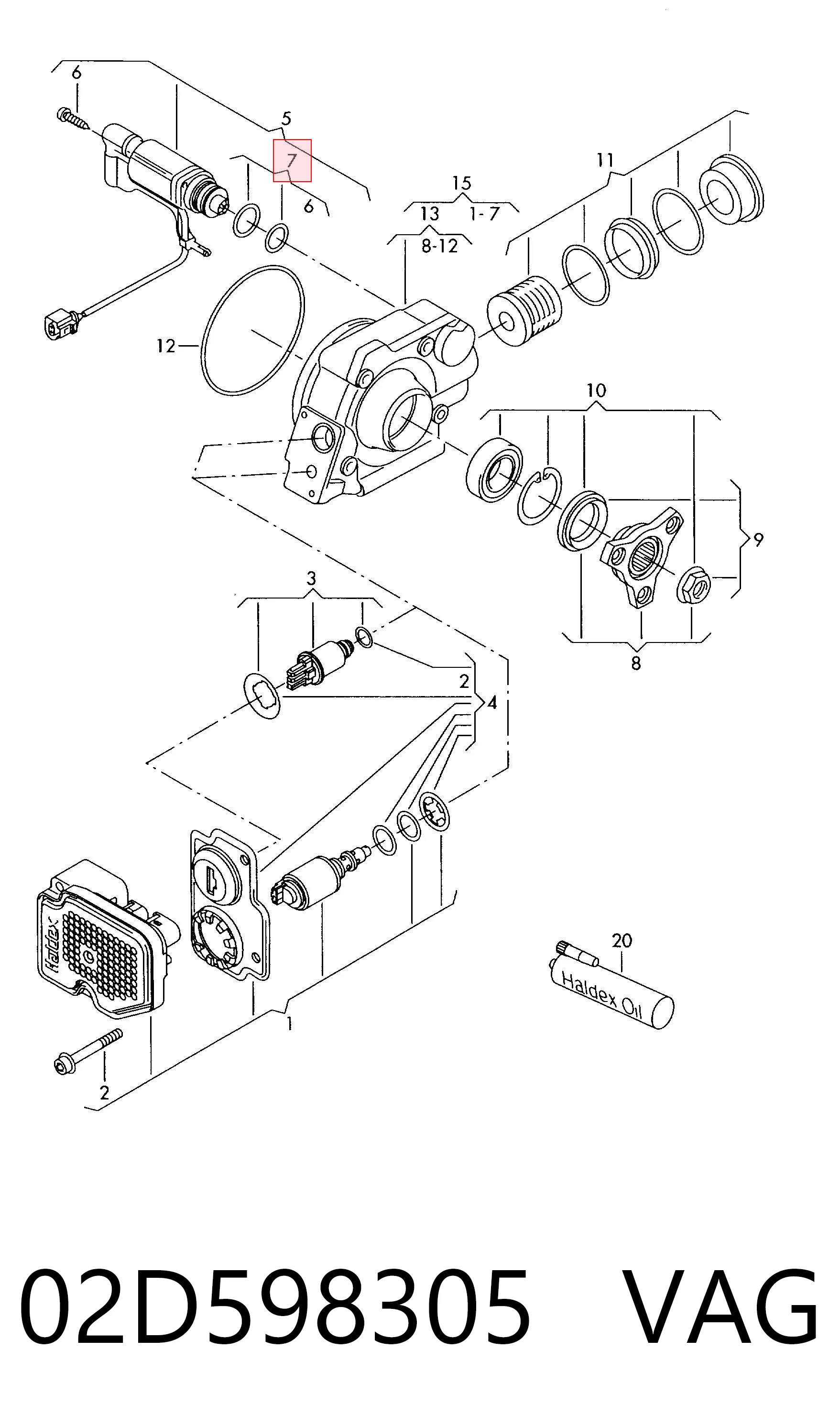 Фільтр заднього редуктора, муфти Haldex VAG 02D598305 ціна, від 26.41 USD
