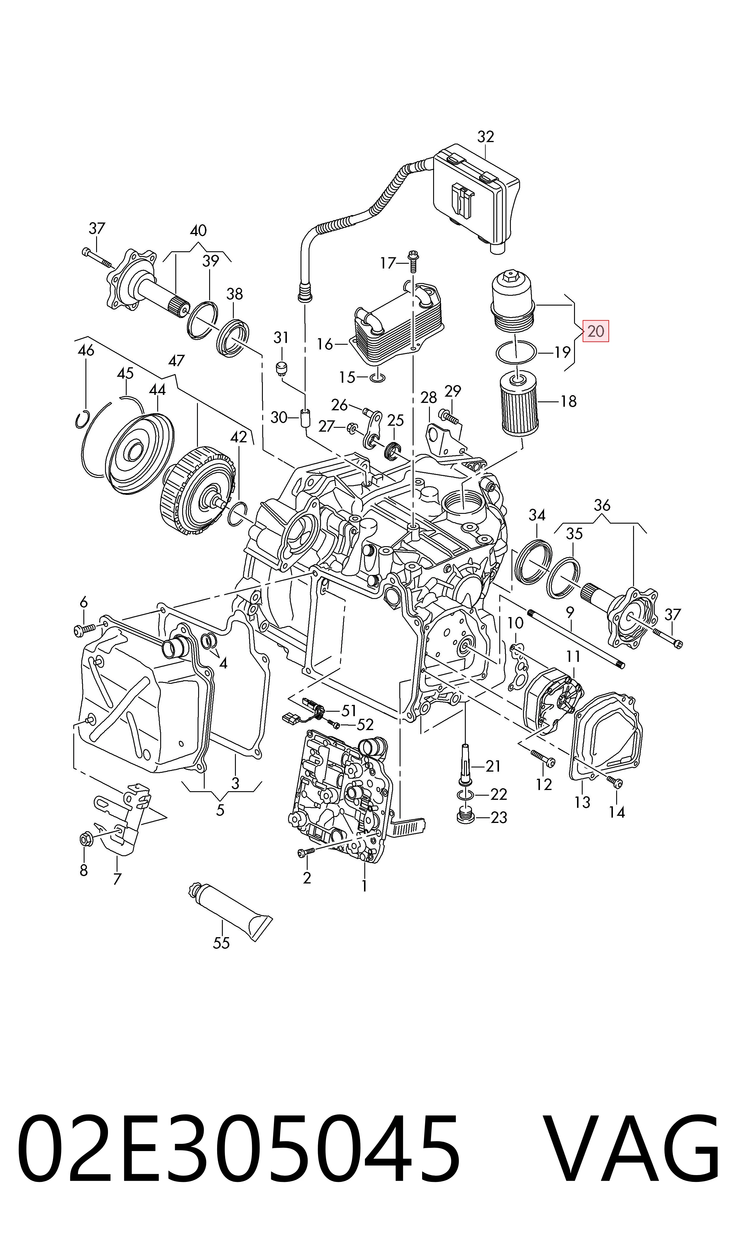 02E305045 VAG Кришка масляного фільтра