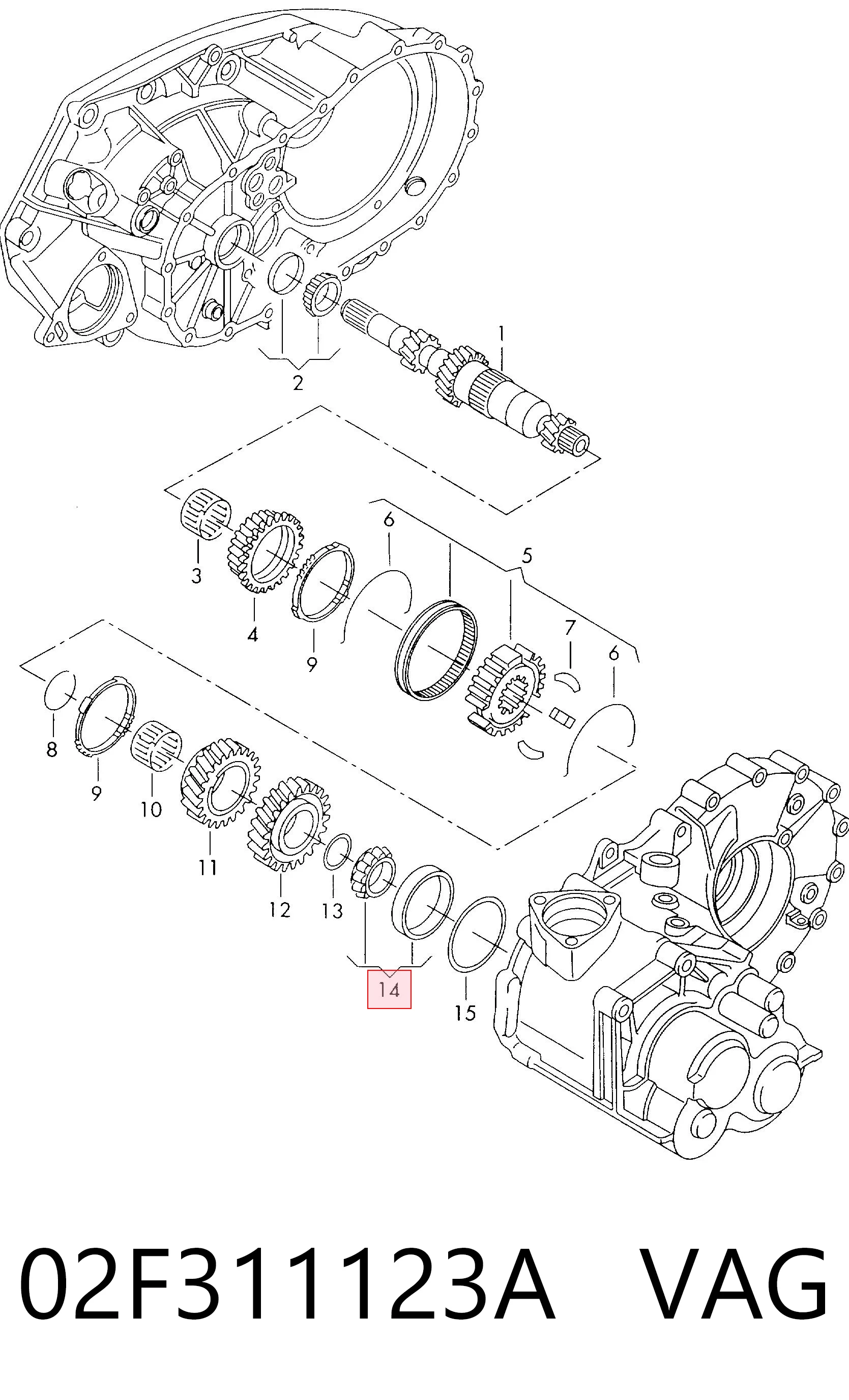 02F311123A VAG Підшипник головного вала МКПП