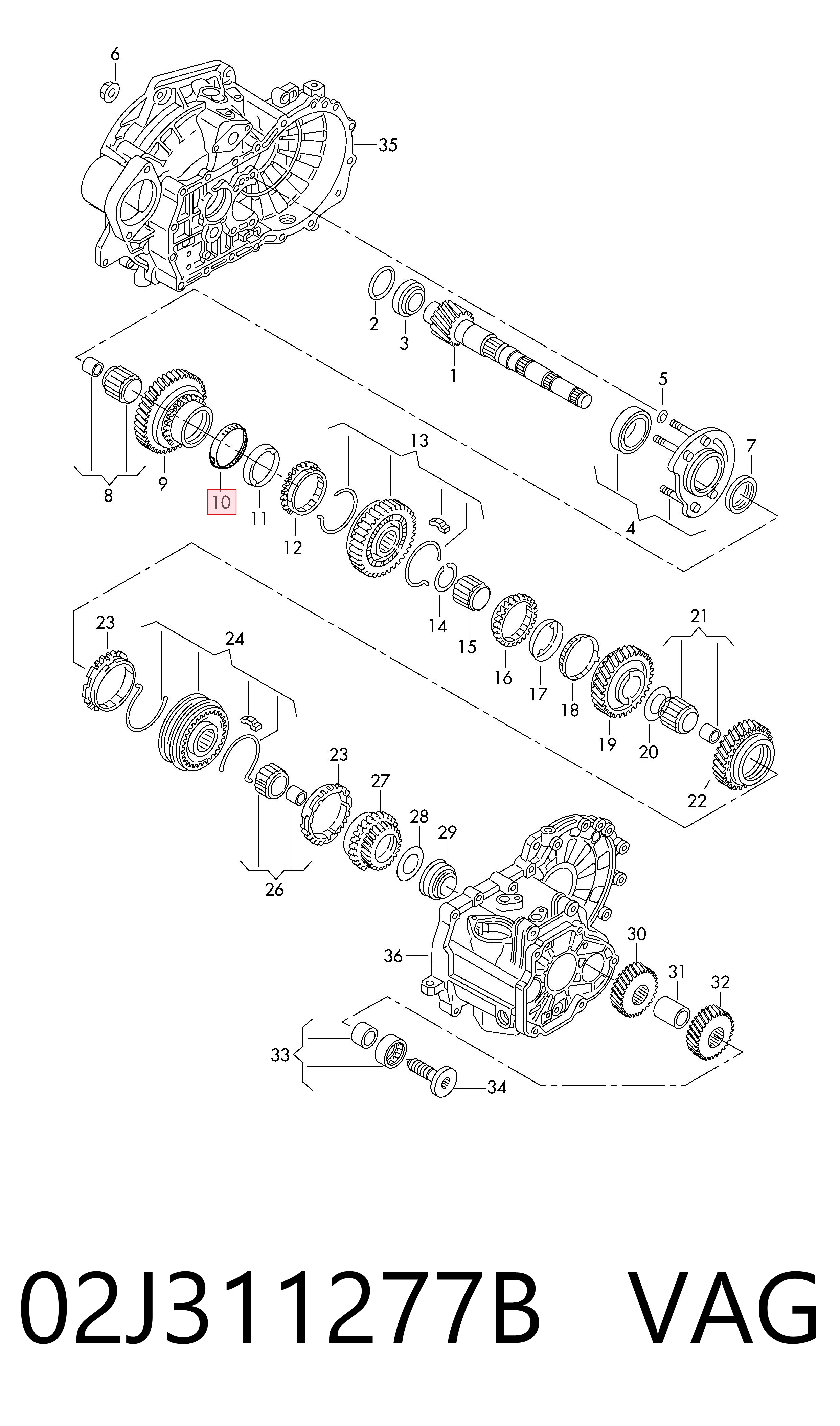 02J311277B VAG Кільце синхронізатора