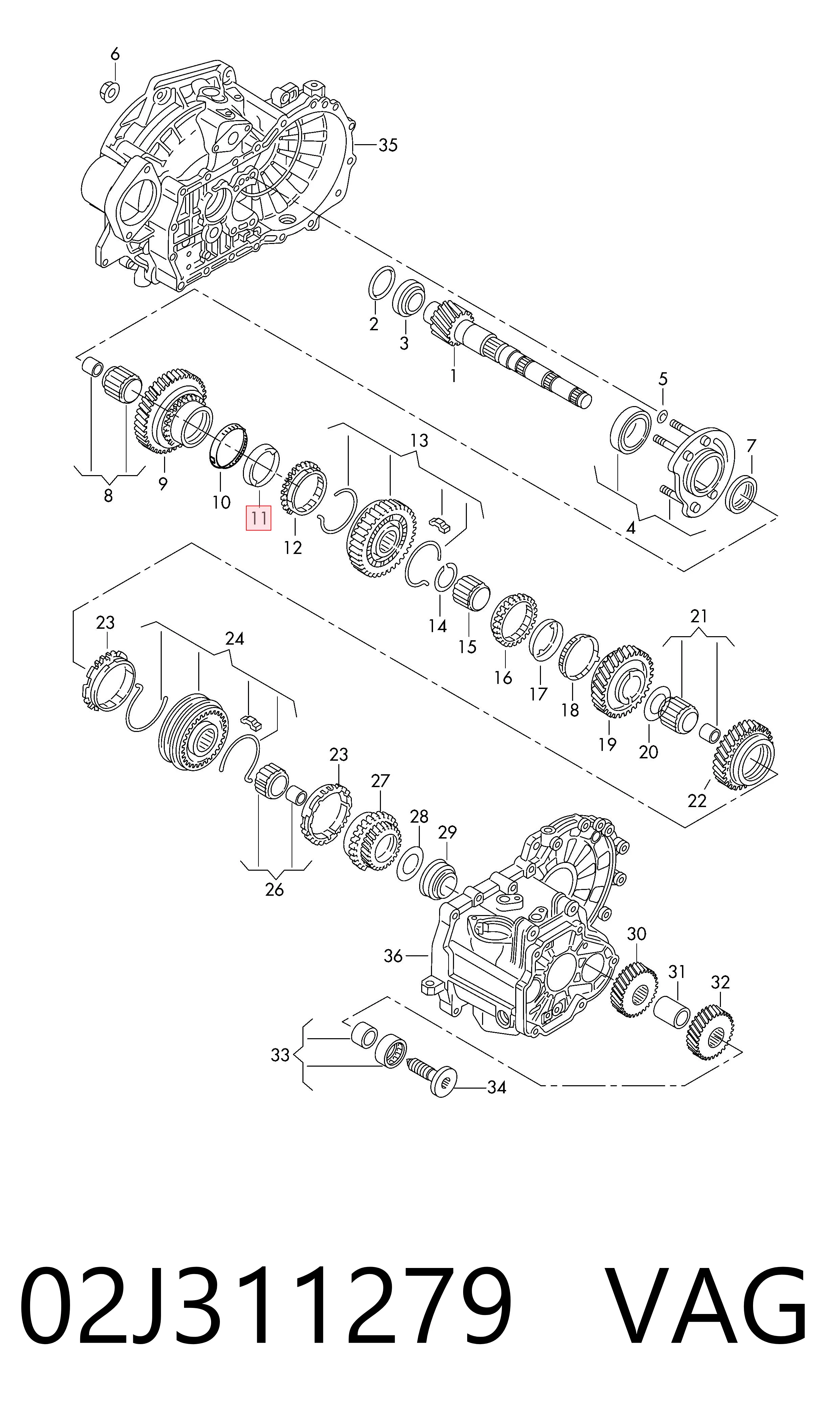 02J311279 VAG Кільце синхронізатора