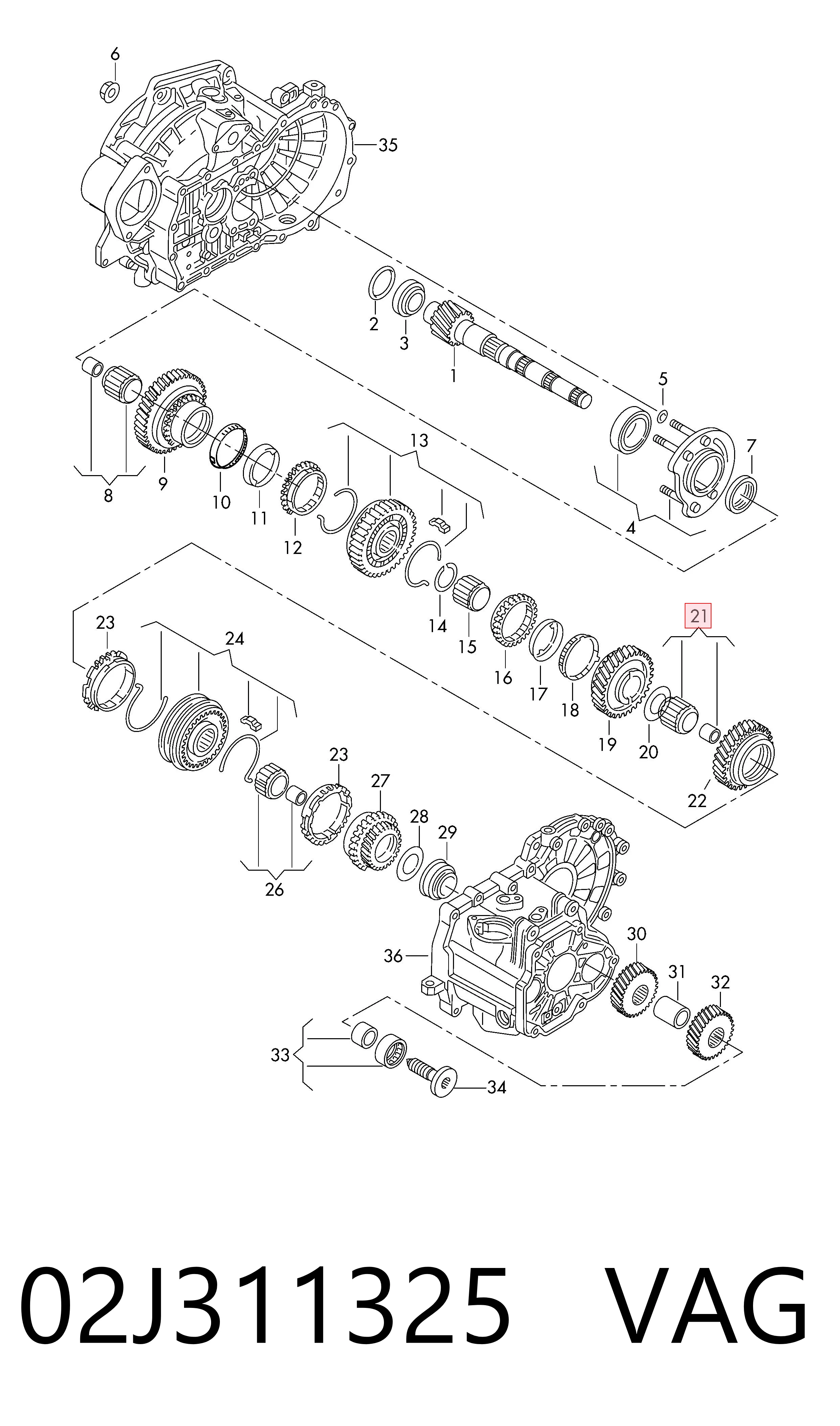 Підшипник КПП 02J311325 VAG