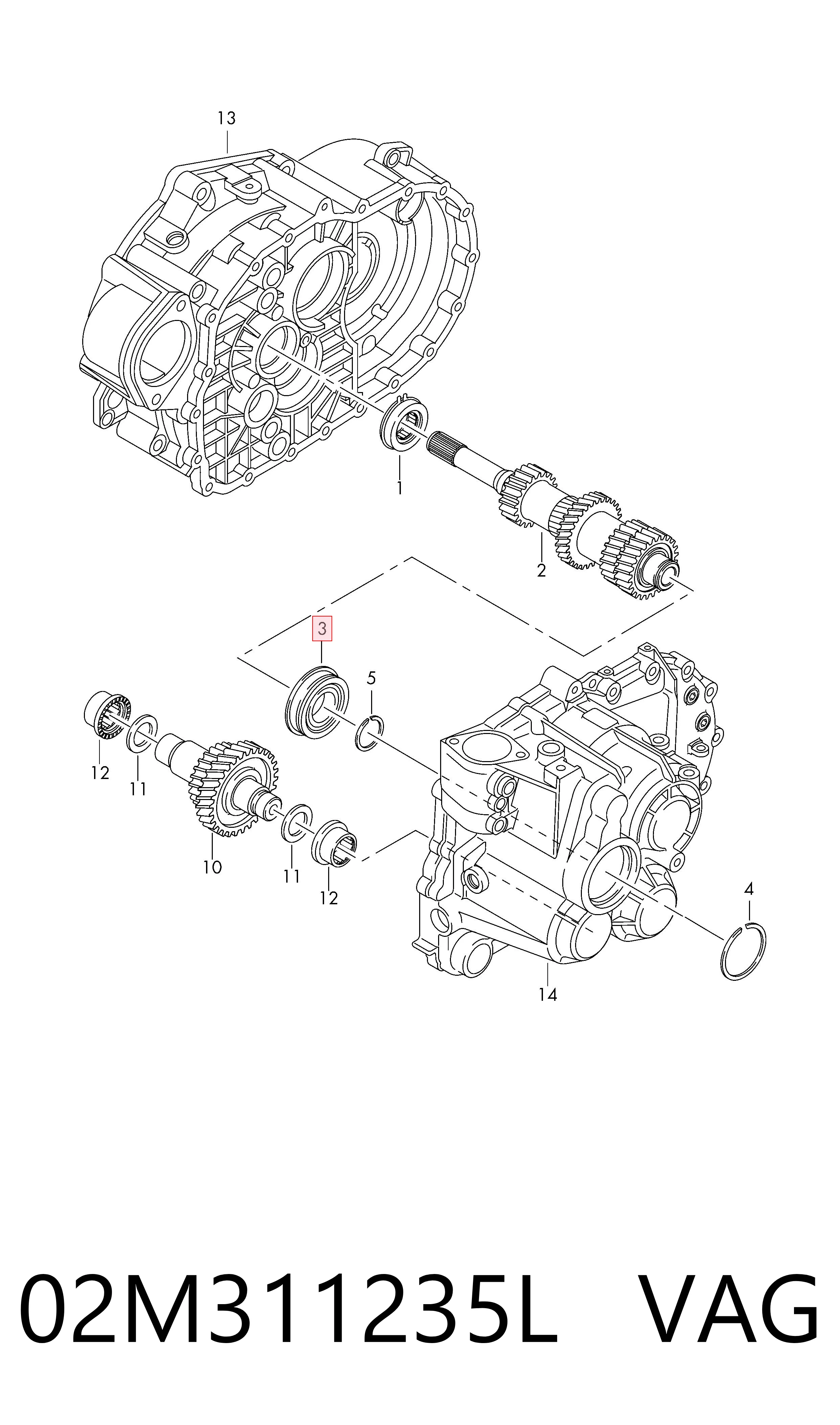 Підшипник первинного валу коробки Audi A3 Sportback хетчбек (8PA) (2004 - 2015) ціна, від 36.40 USD