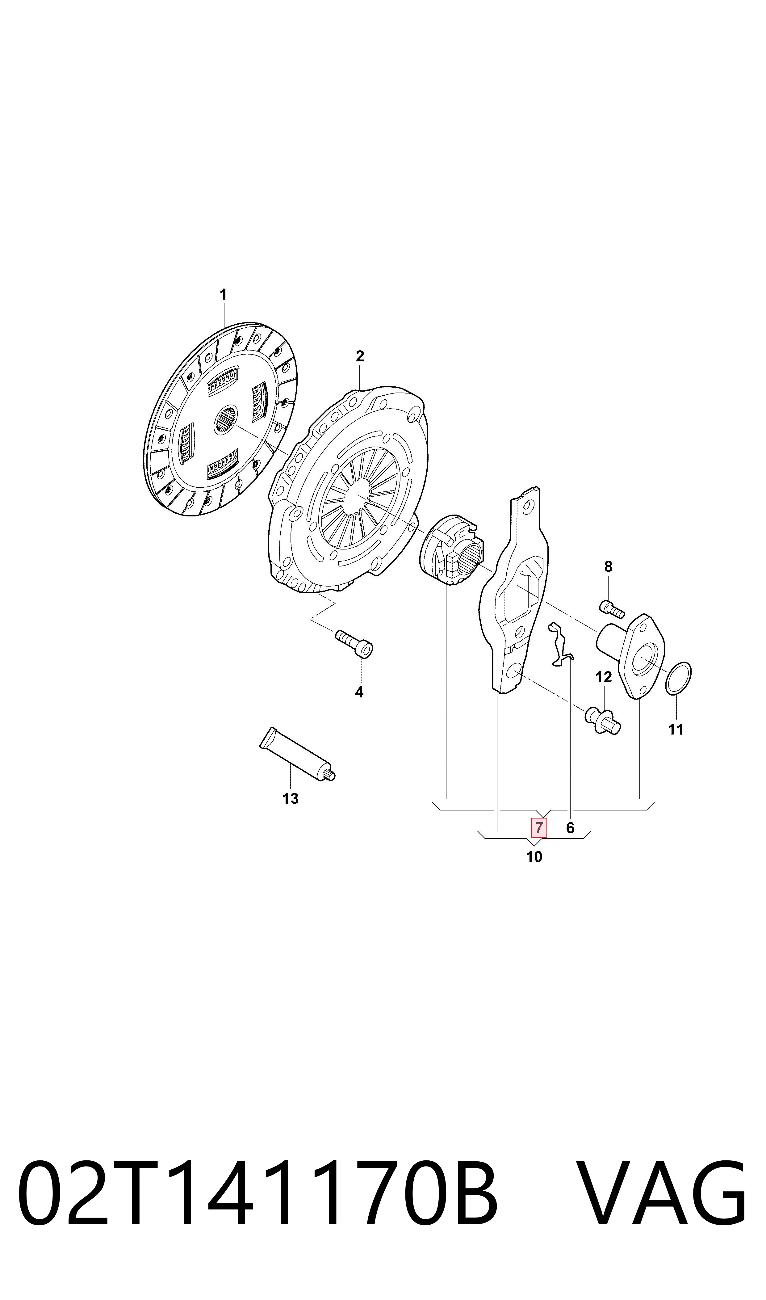 Підшипник ковзання зчеплення на Volkswagen Golf VIII CD1, DA1