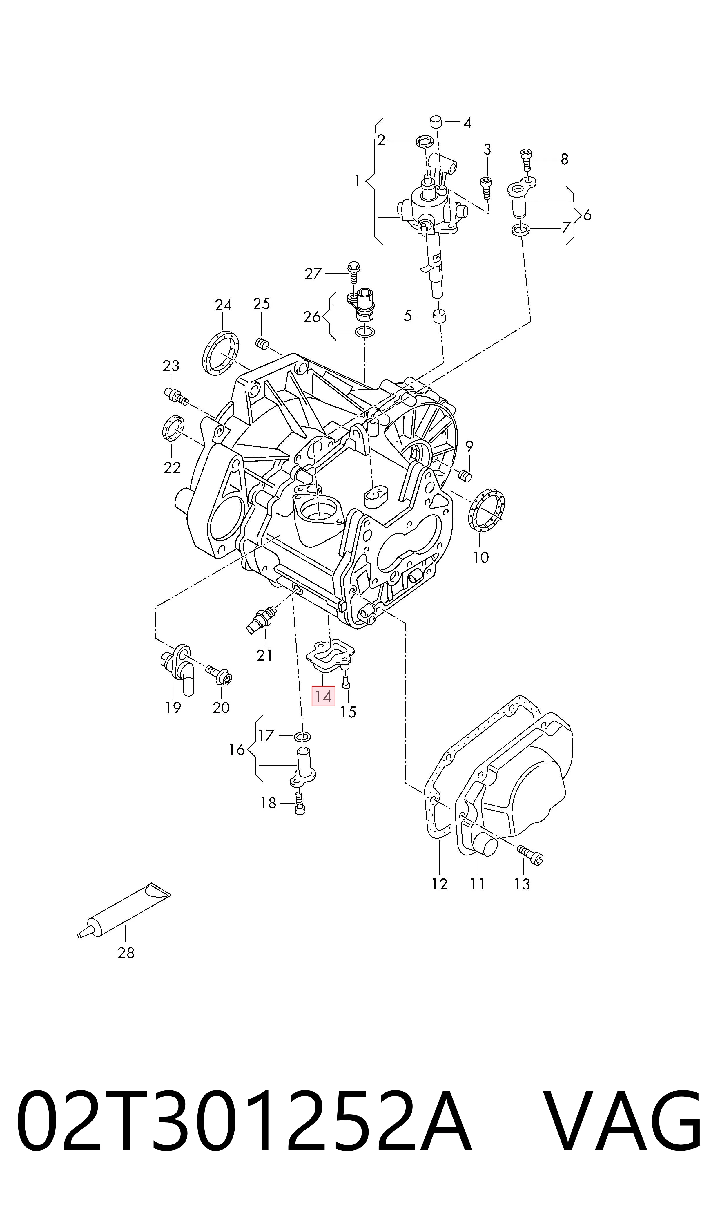 Купити 02T301252A VAG Кришка коробки передач