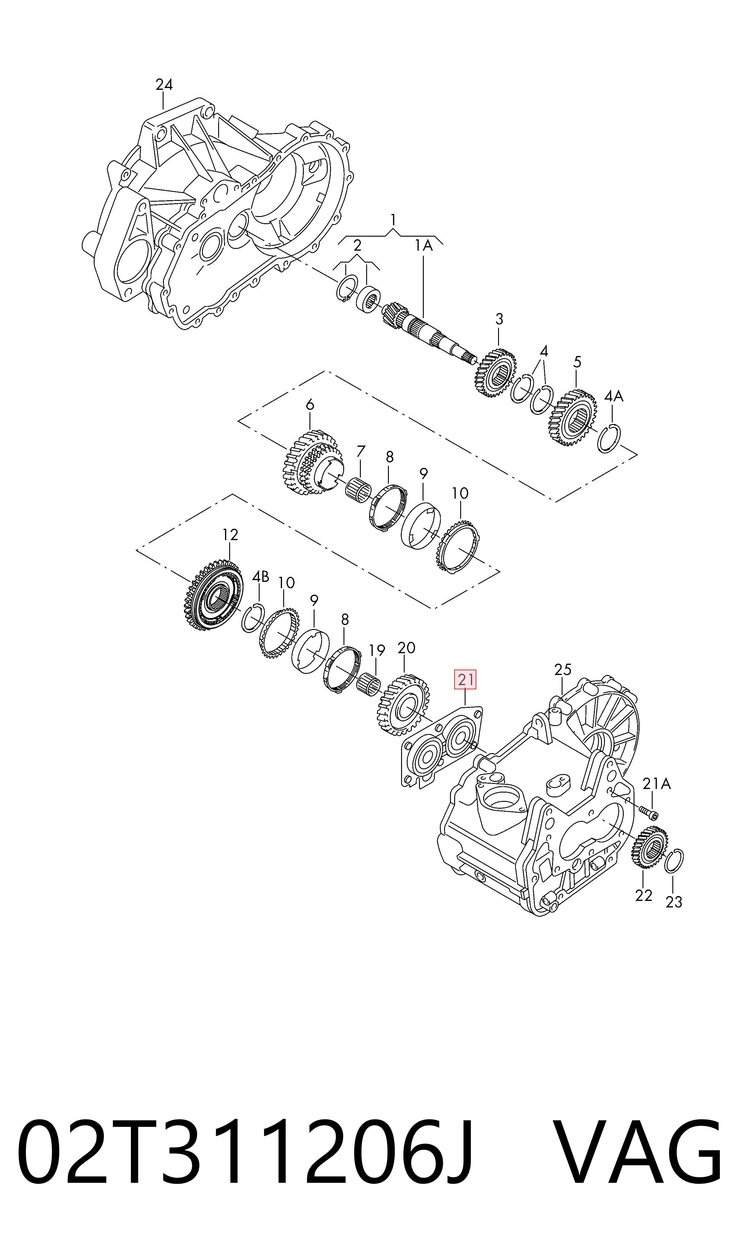 Підшипник коробки передач VAG 02T311206J
