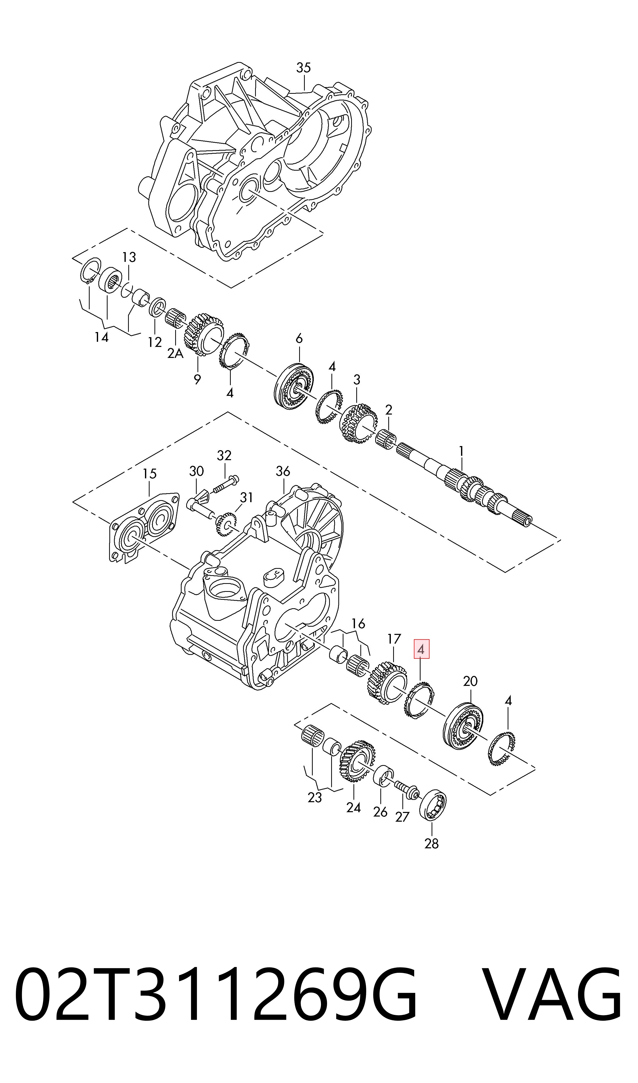 Купити 02T311269G VAG Кільце синхронізатора