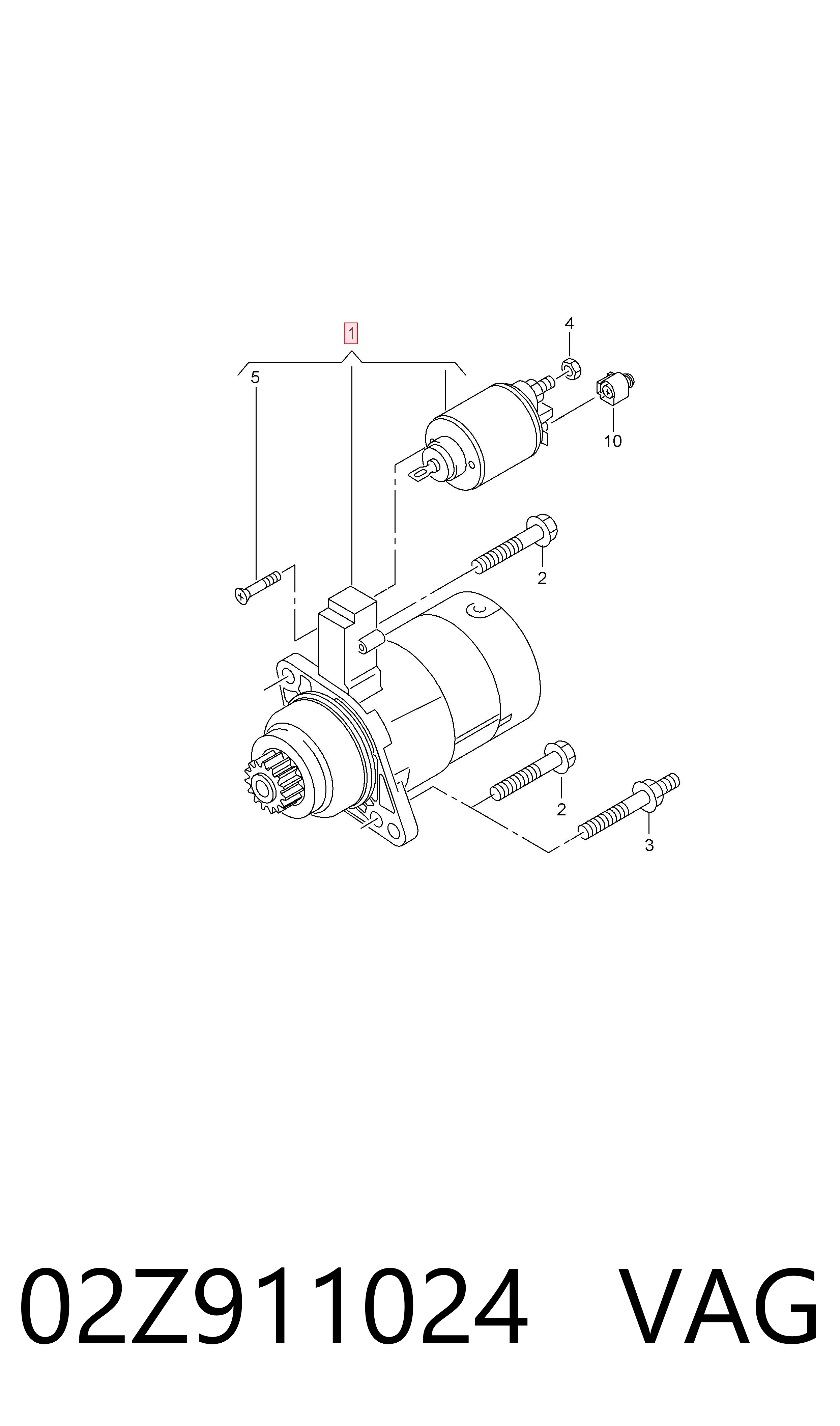 Стартер VAG 02Z911024 ціна, від 85.10 USD