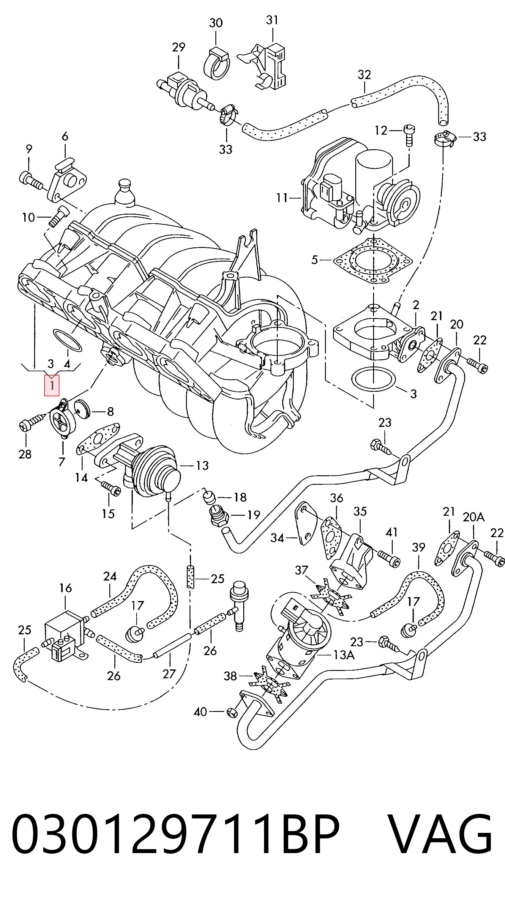 Впускний колектор на Volkswagen Polo III 6N2